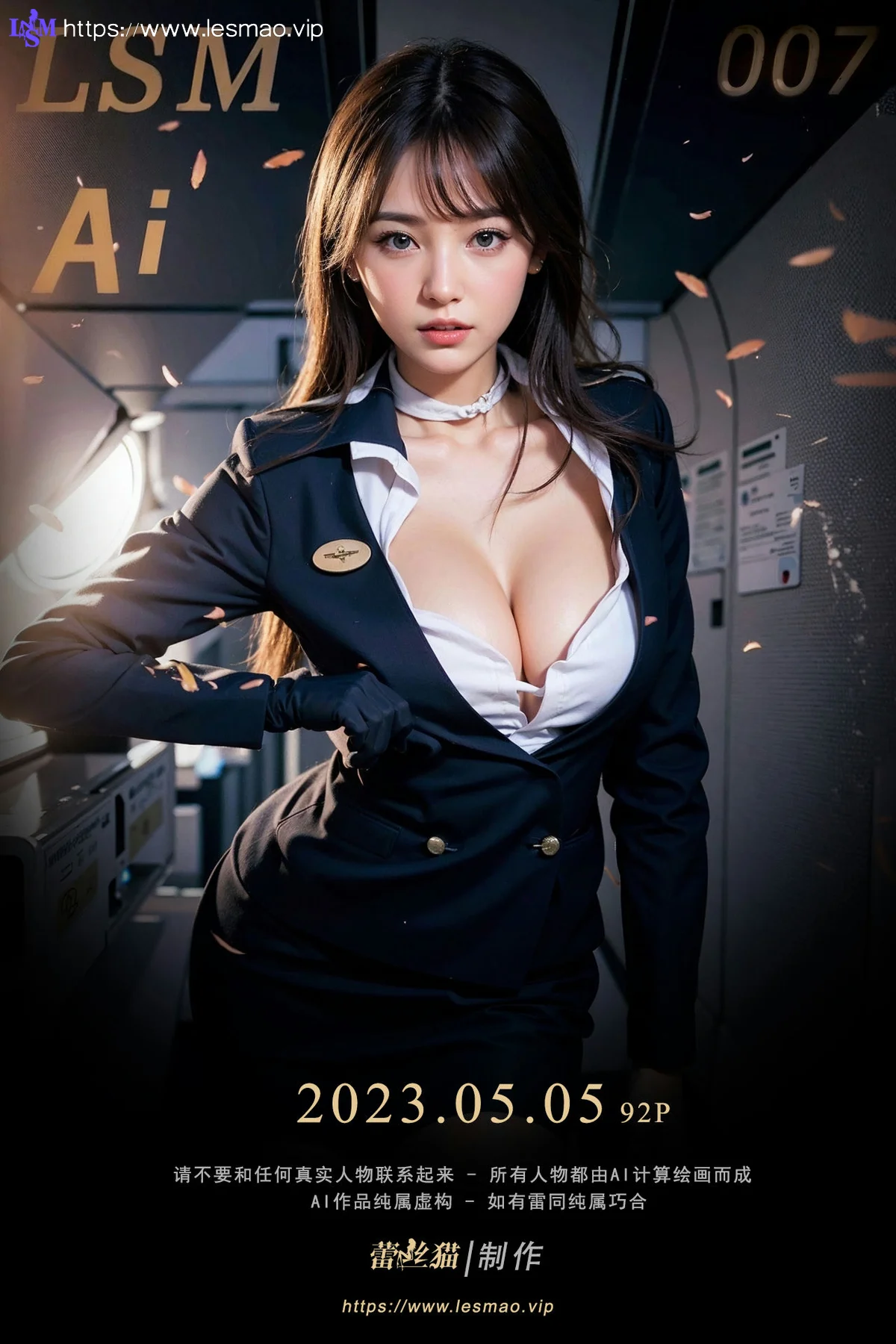 AIG  No.007 空姐爆乳机舱写真 - 1