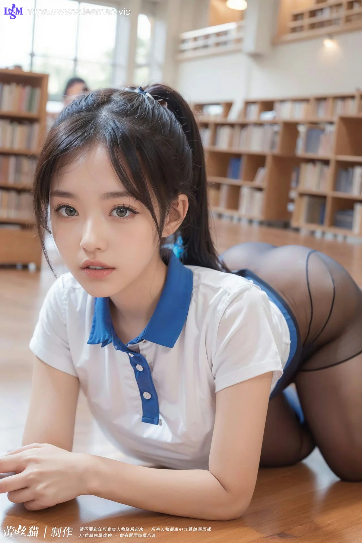 AIG  No.011 图书馆黑丝少女 - 4