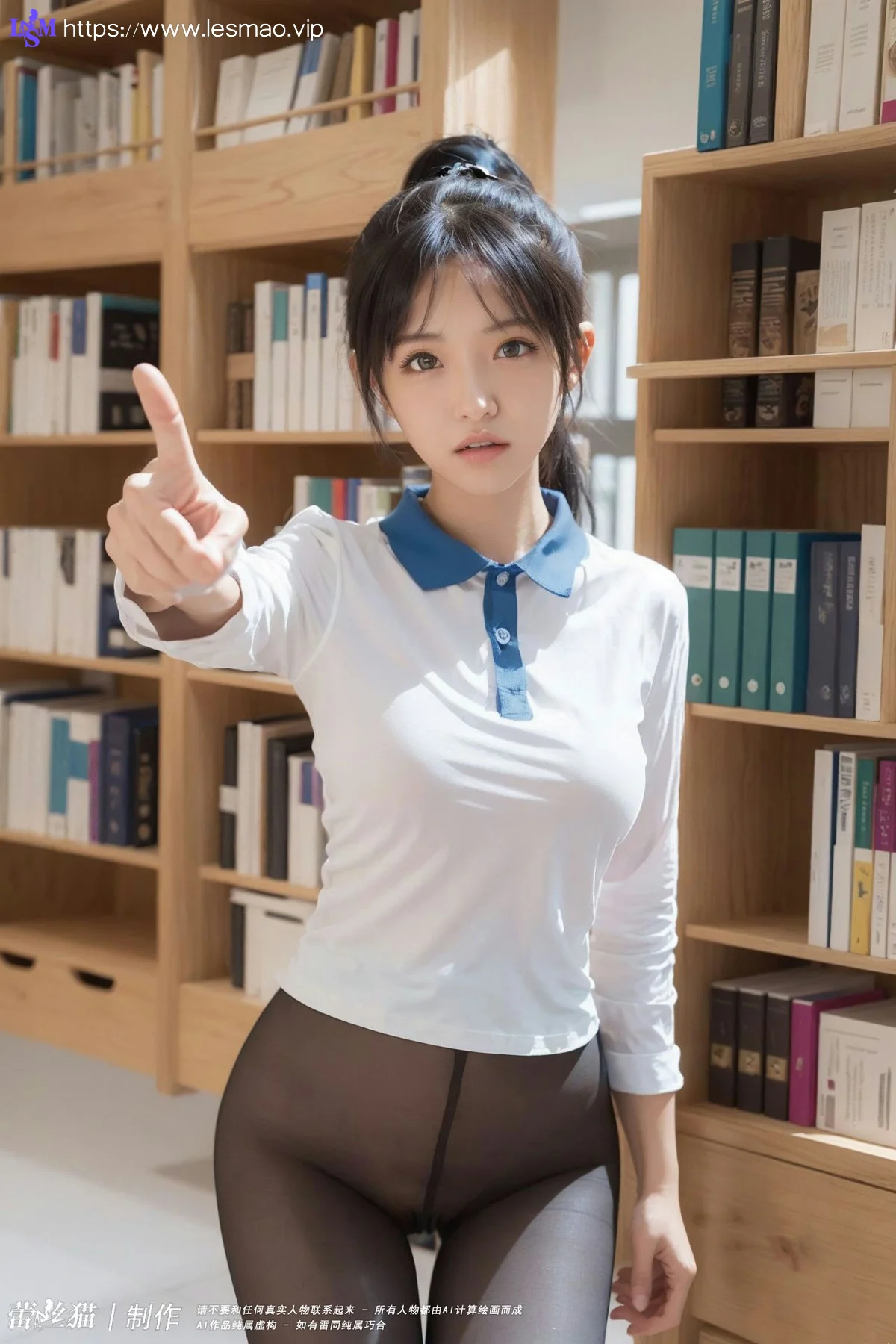 AIG  No.011 图书馆黑丝少女 - 16