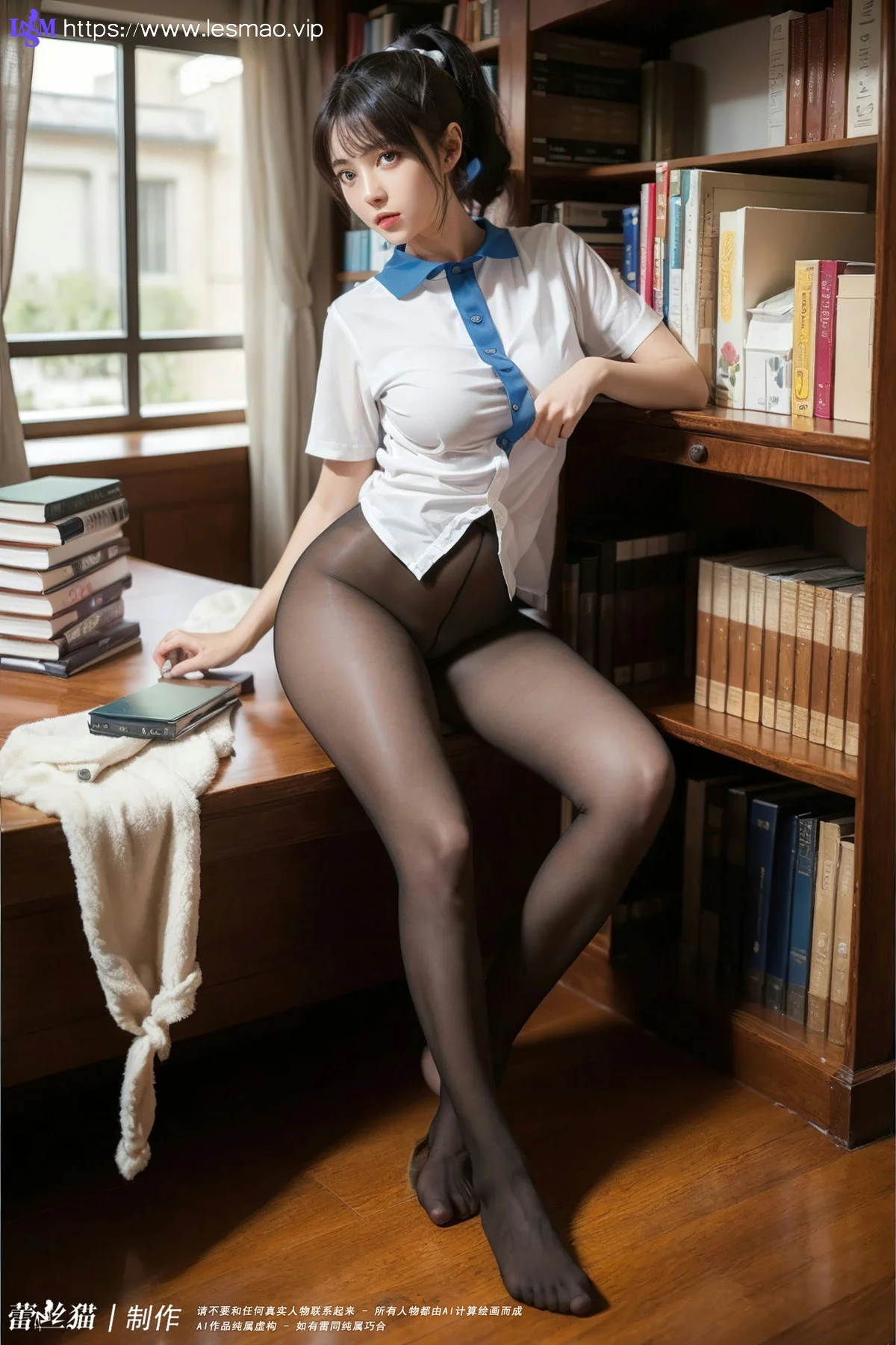 AIG  No.011 图书馆黑丝少女 - 38