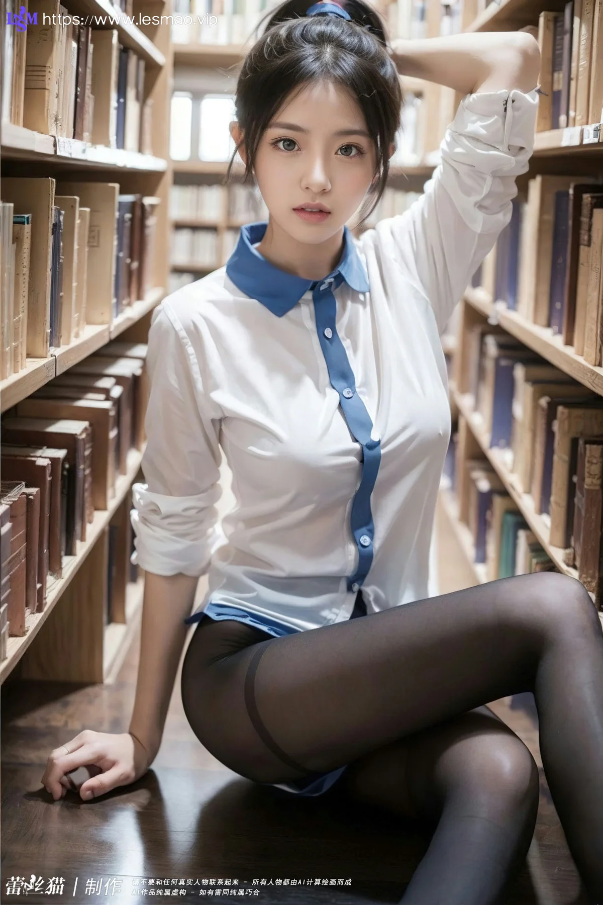 AIG  No.011 图书馆黑丝少女 - 50