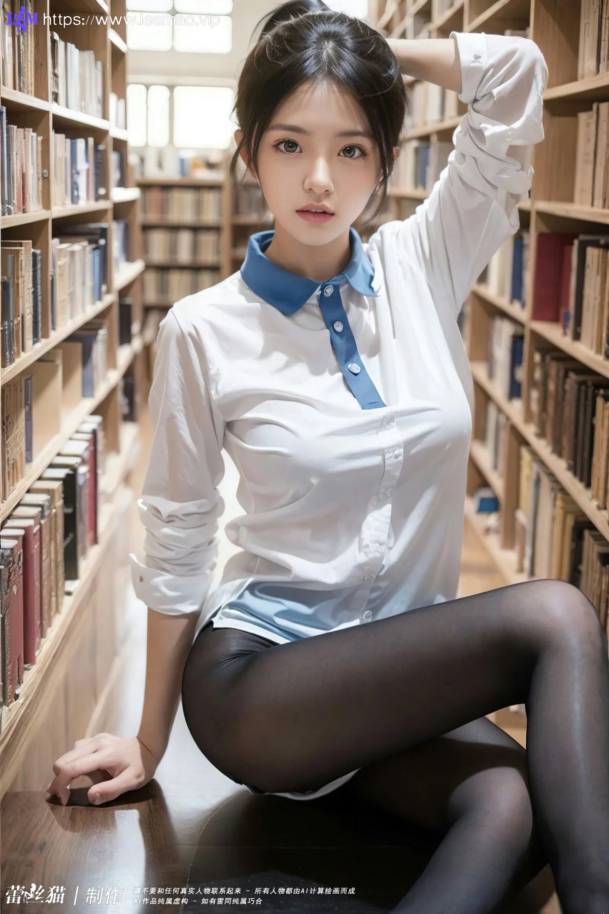 AIG  No.011 图书馆黑丝少女 - 52