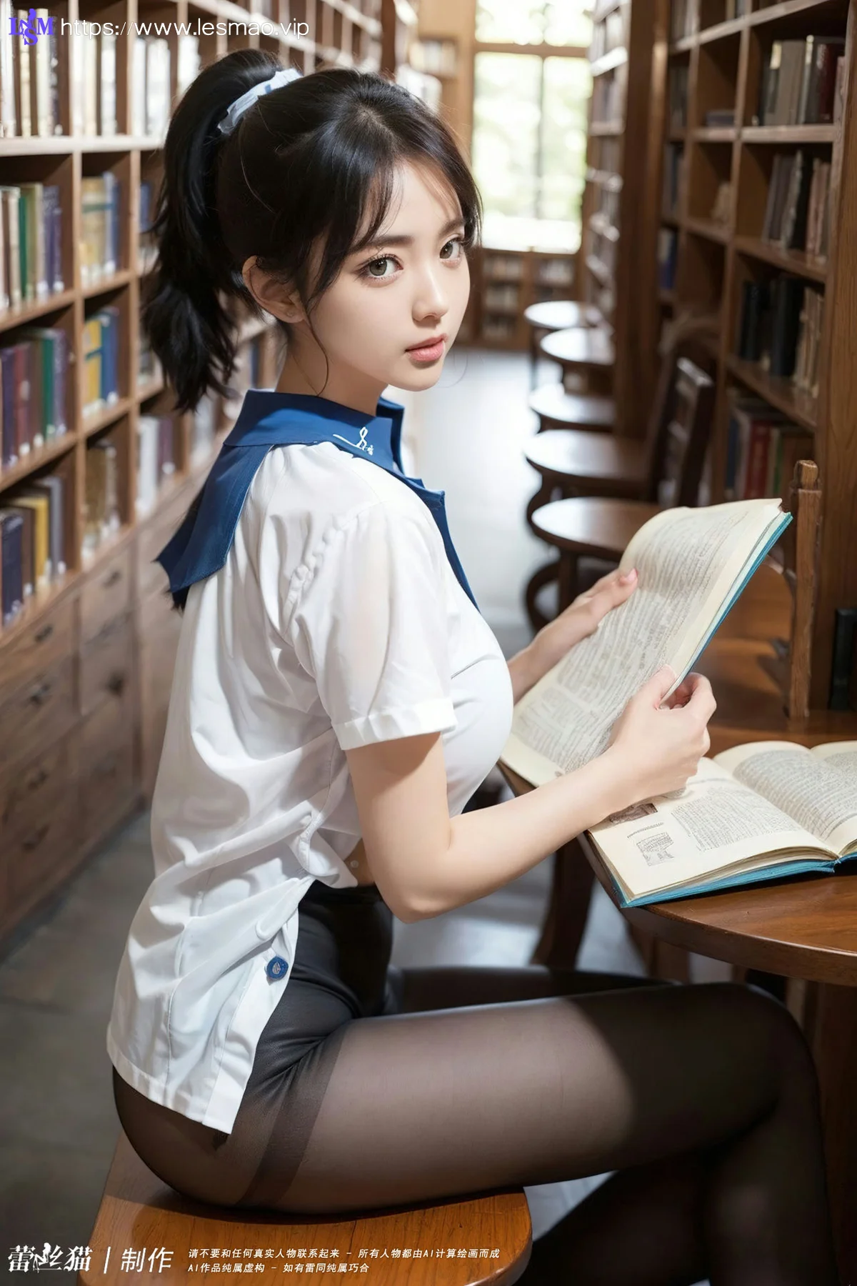 AIG  No.011 图书馆黑丝少女 - 57