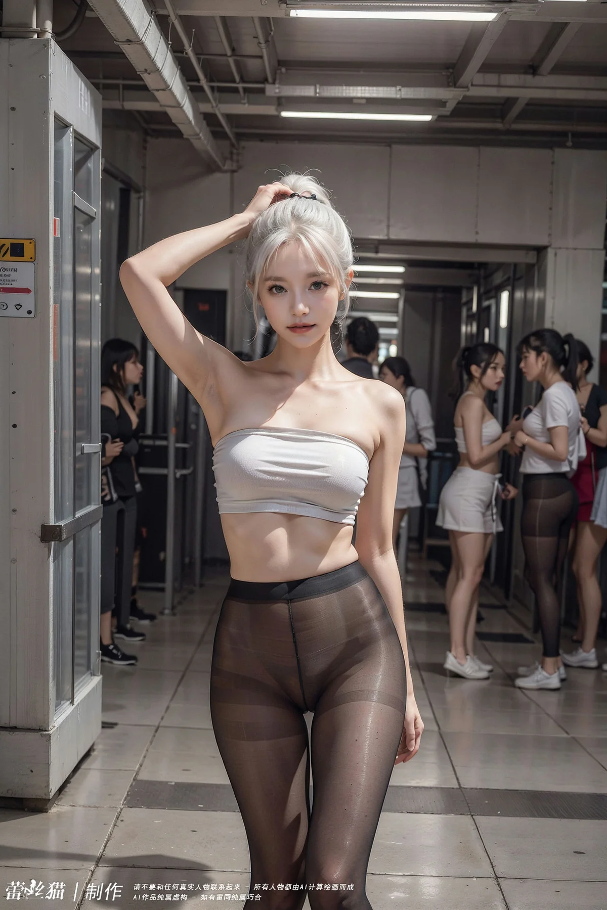 AIG  No.016 地铁银发黑丝美腿 - 29