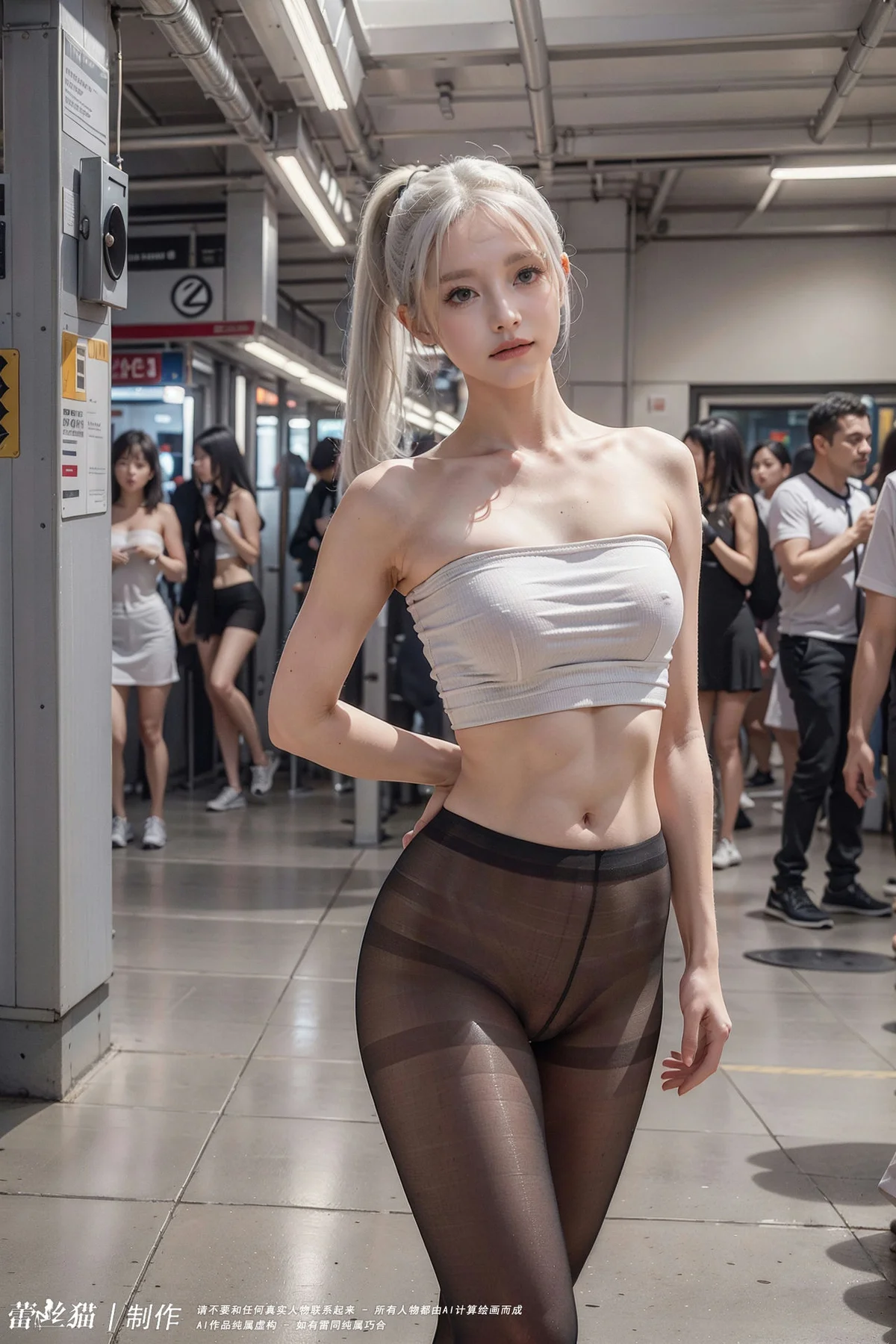 AIG  No.016 地铁银发黑丝美腿 - 31