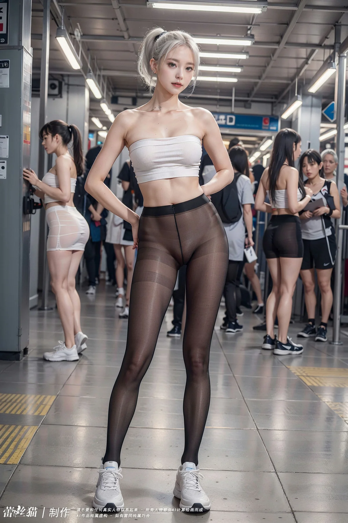 AIG  No.016 地铁银发黑丝美腿 - 32