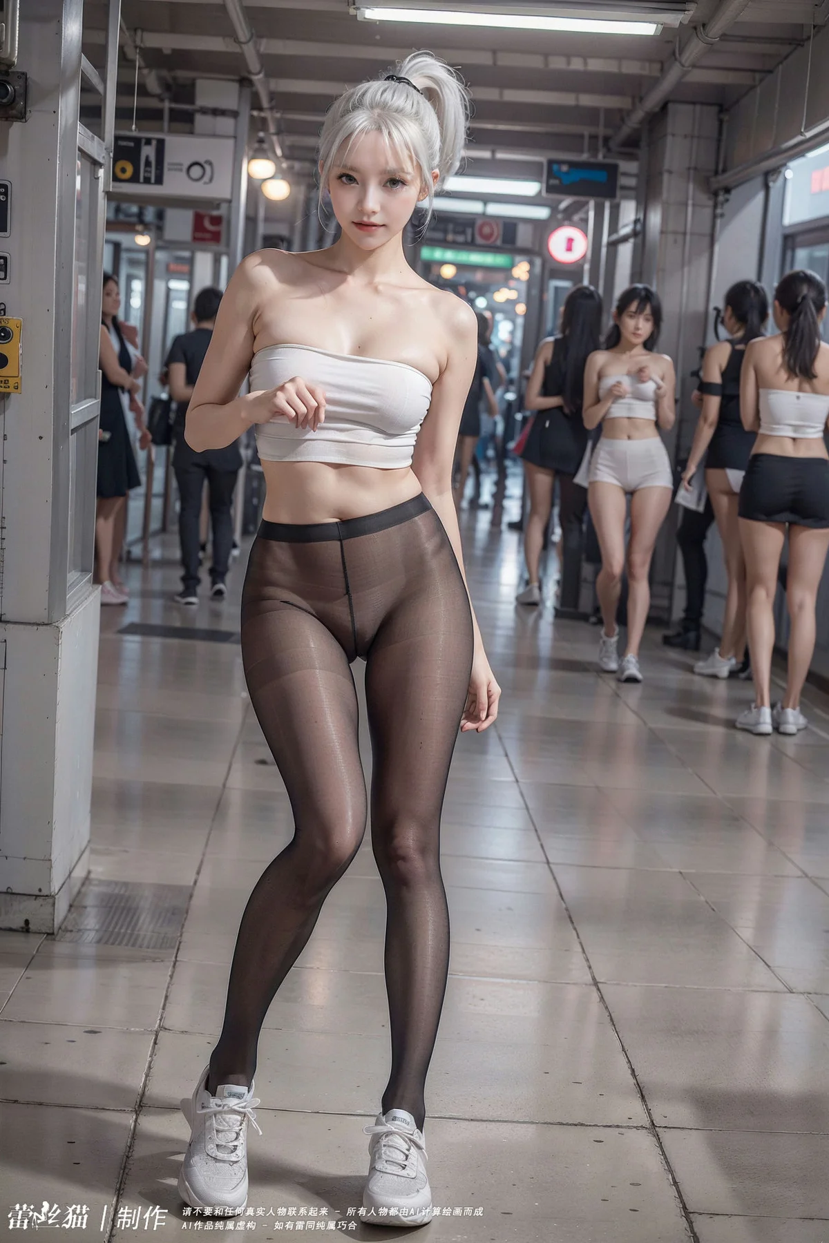 AIG  No.016 地铁银发黑丝美腿 - 37