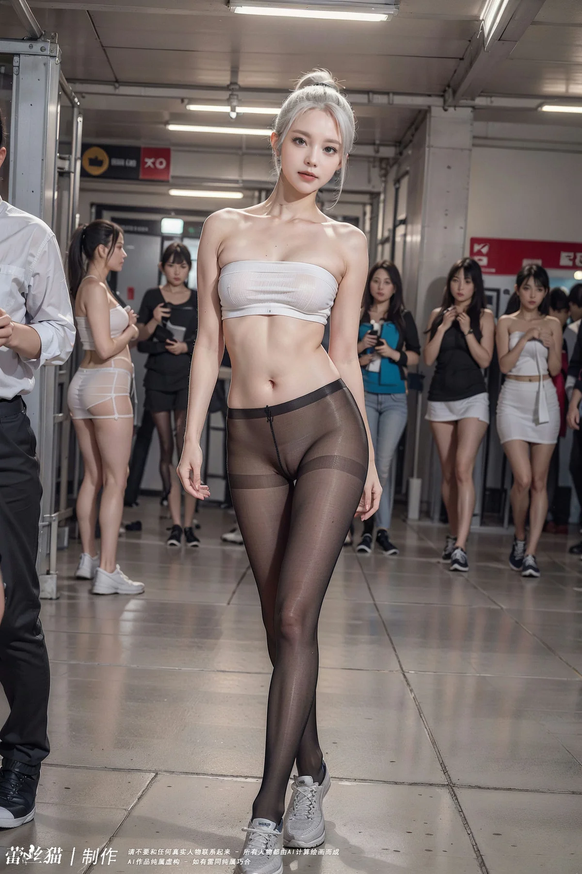 AIG  No.016 地铁银发黑丝美腿 - 50