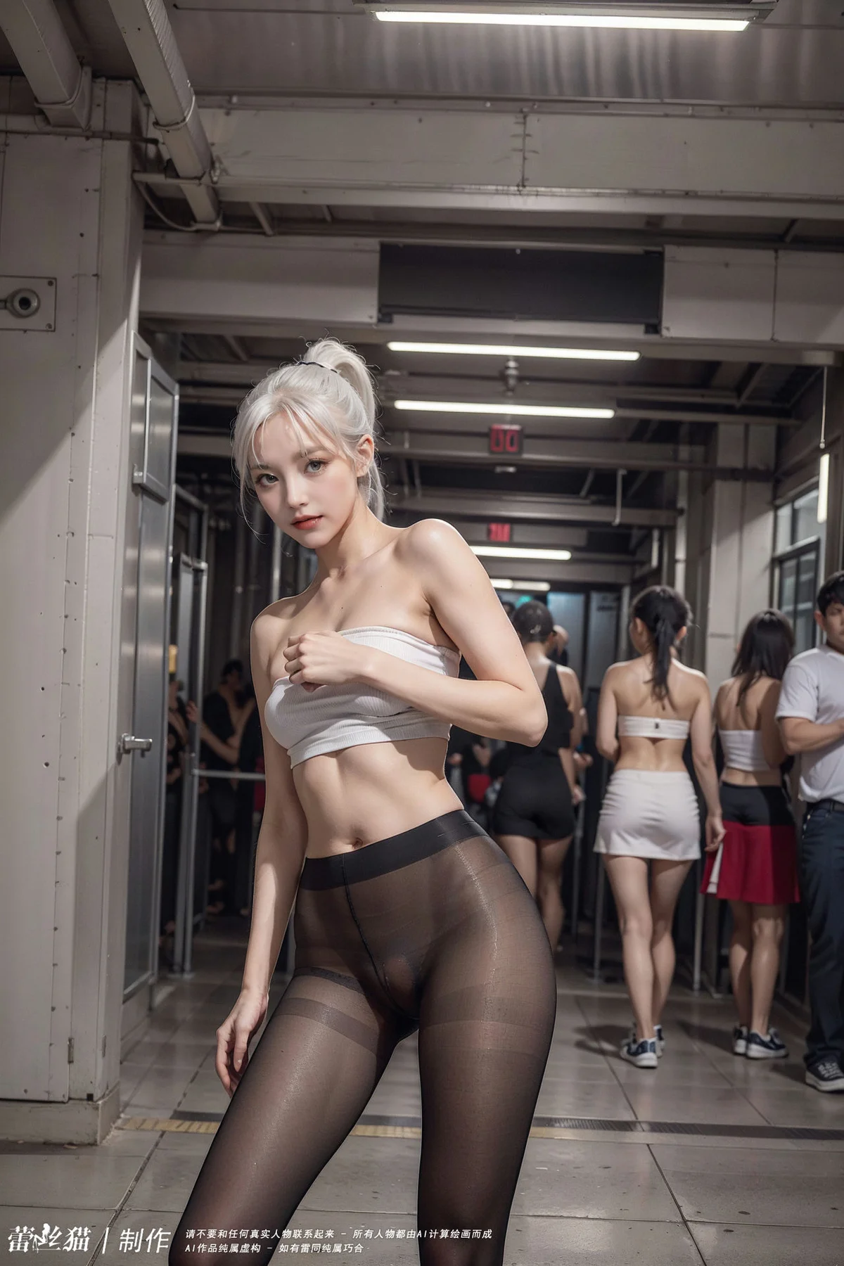 AIG  No.016 地铁银发黑丝美腿 - 53
