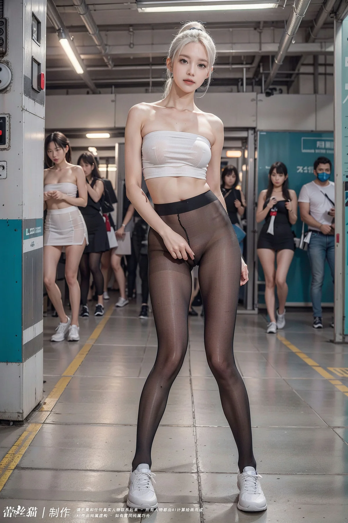 AIG  No.016 地铁银发黑丝美腿 - 61