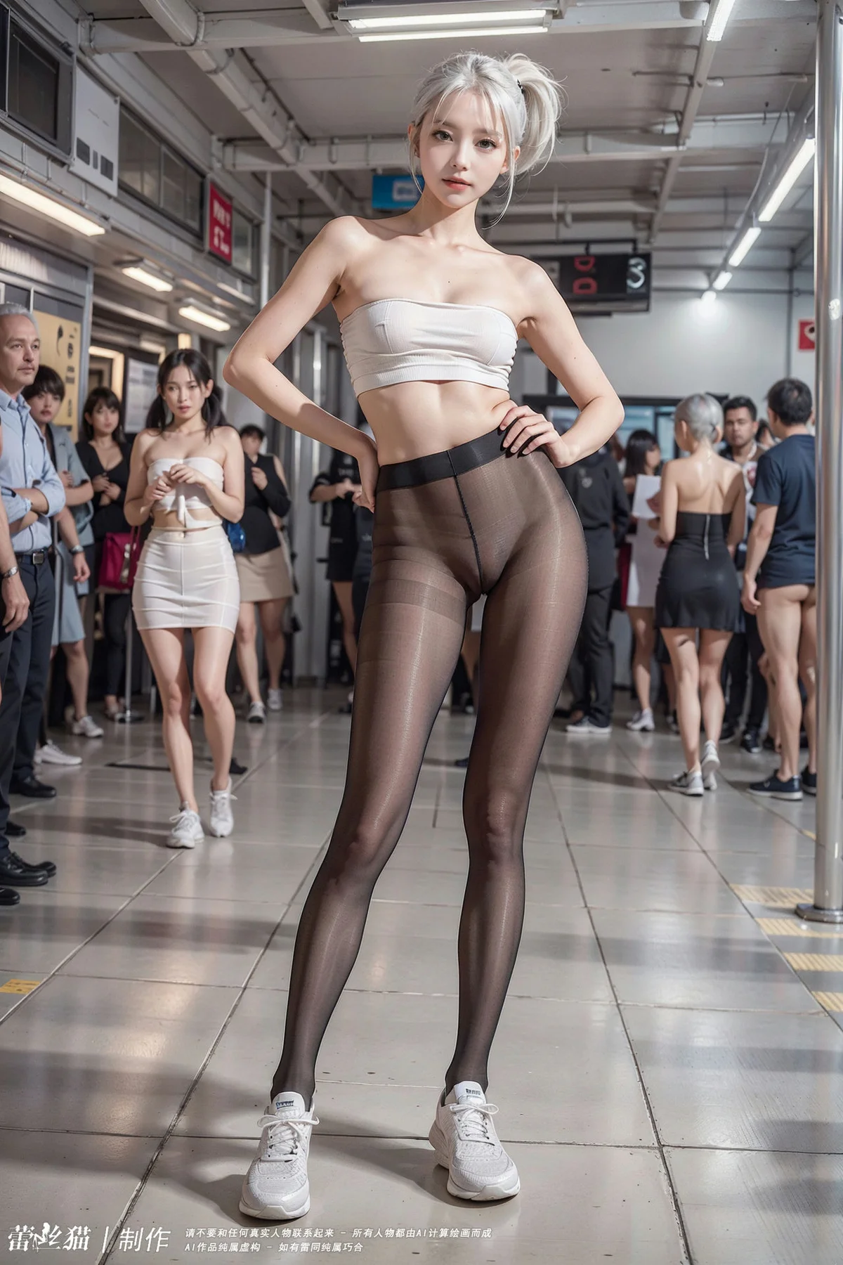 AIG  No.016 地铁银发黑丝美腿 - 67