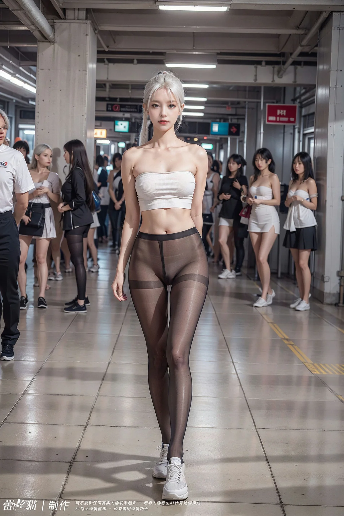 AIG  No.016 地铁银发黑丝美腿 - 73