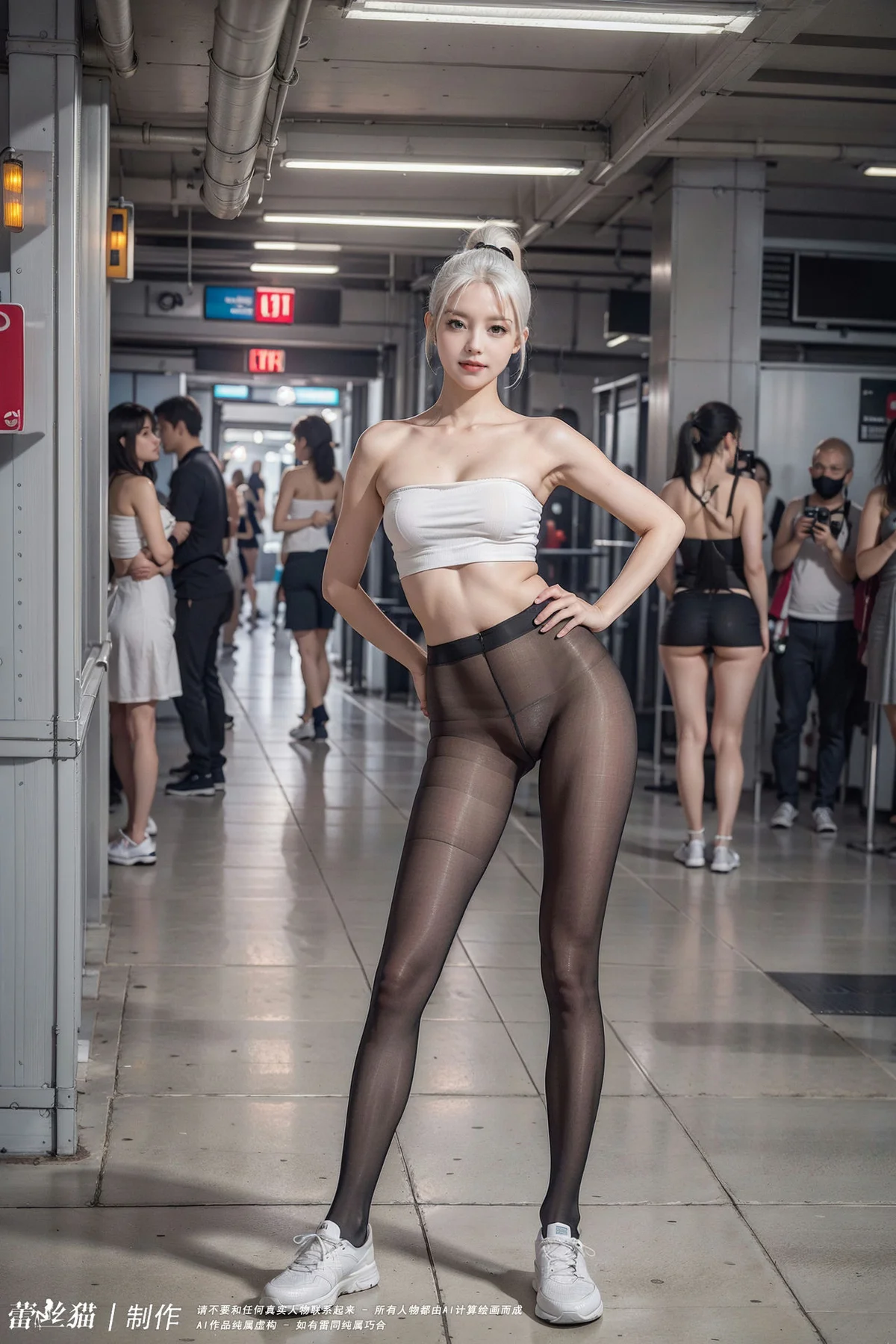 AIG  No.016 地铁银发黑丝美腿 - 74