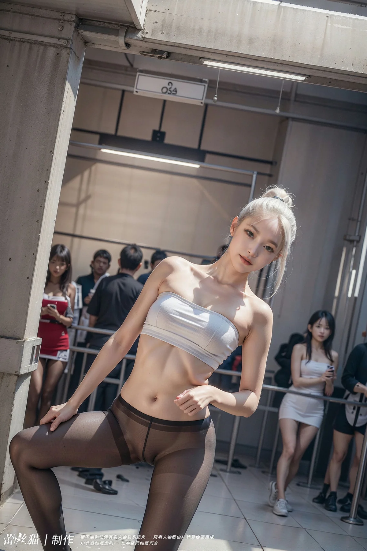 AIG  No.016 地铁银发黑丝美腿 - 81