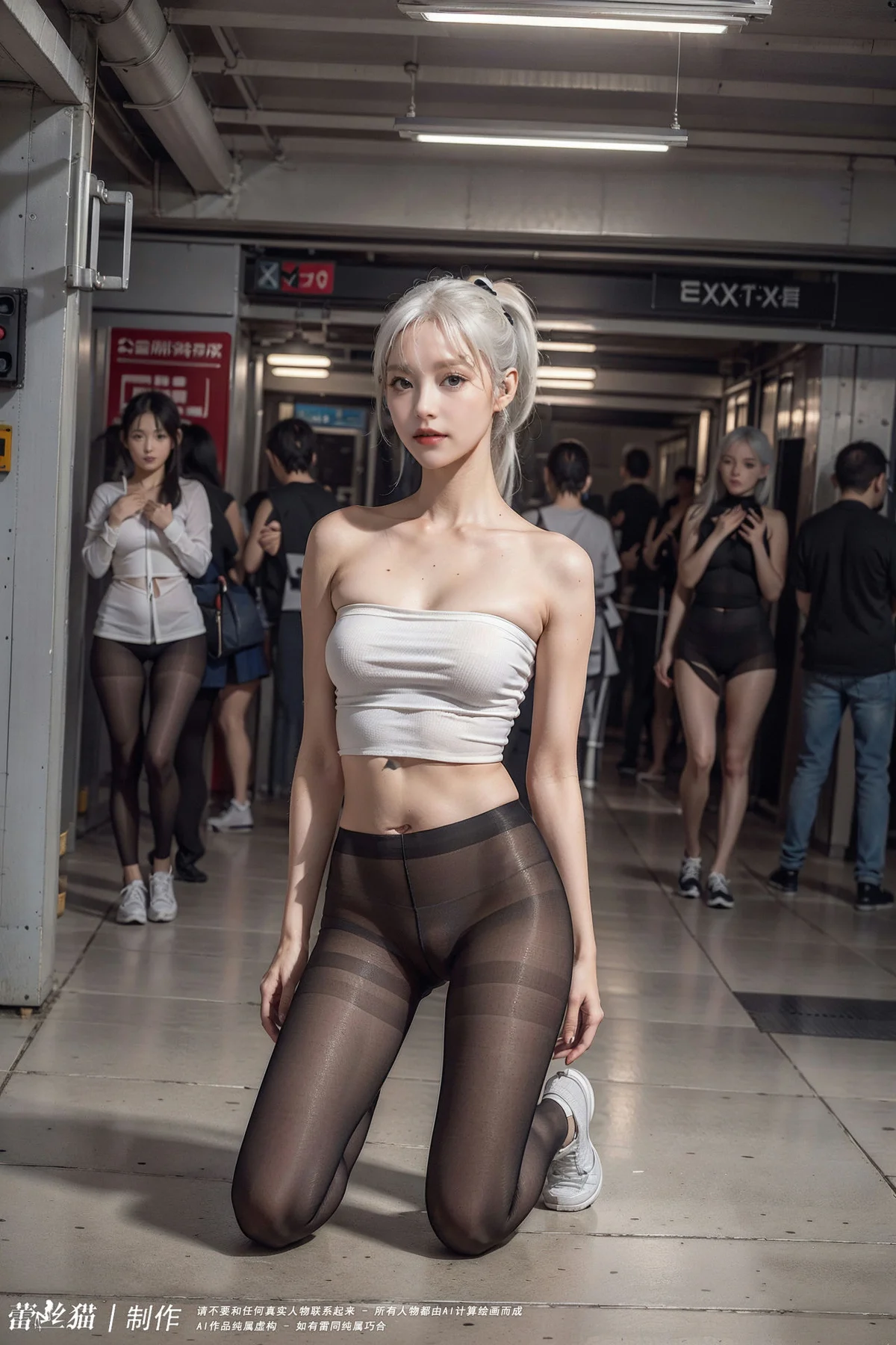 AIG  No.016 地铁银发黑丝美腿 - 82