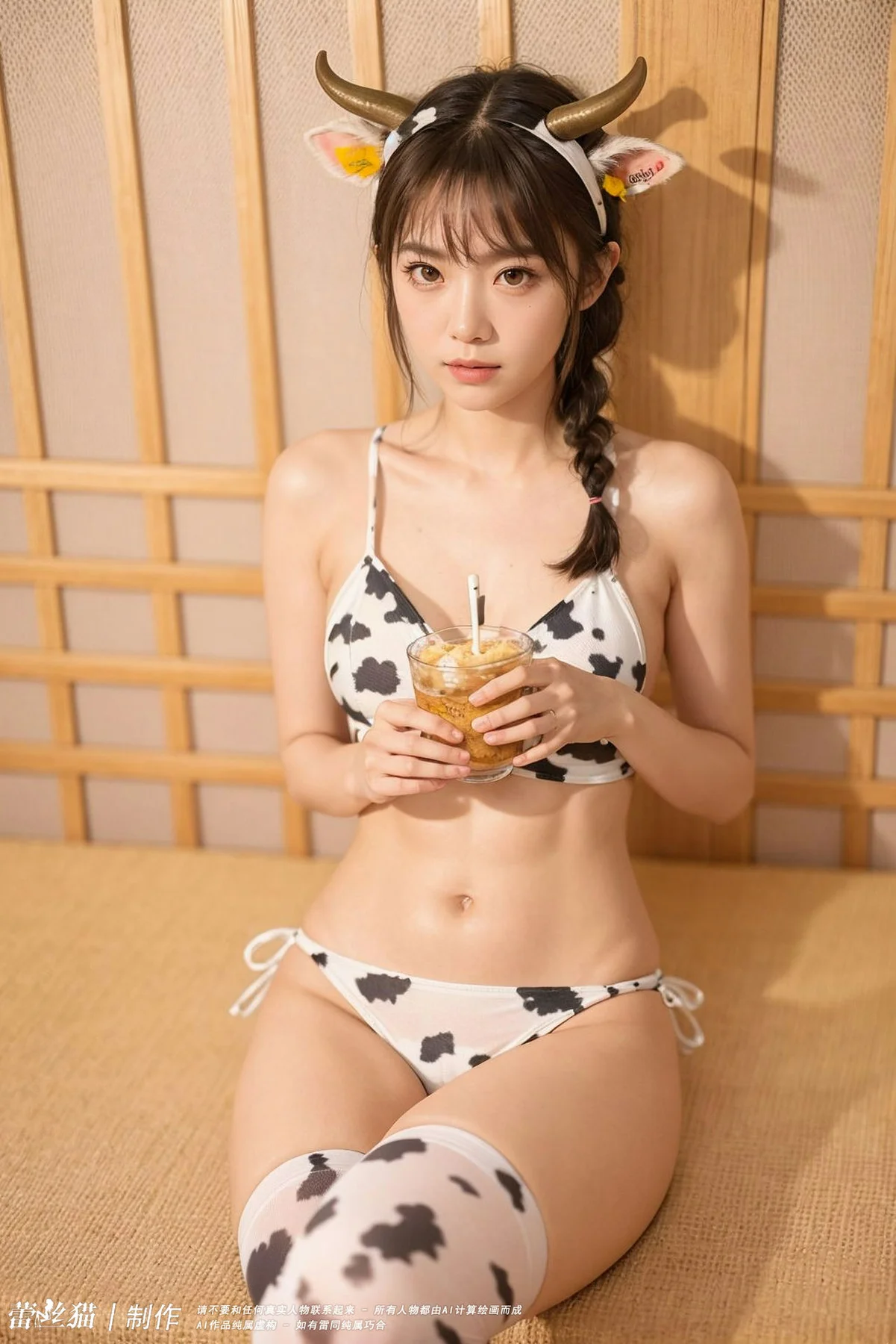 AIG  No.035 俏皮奶牛比基尼麻花妹子 - 39