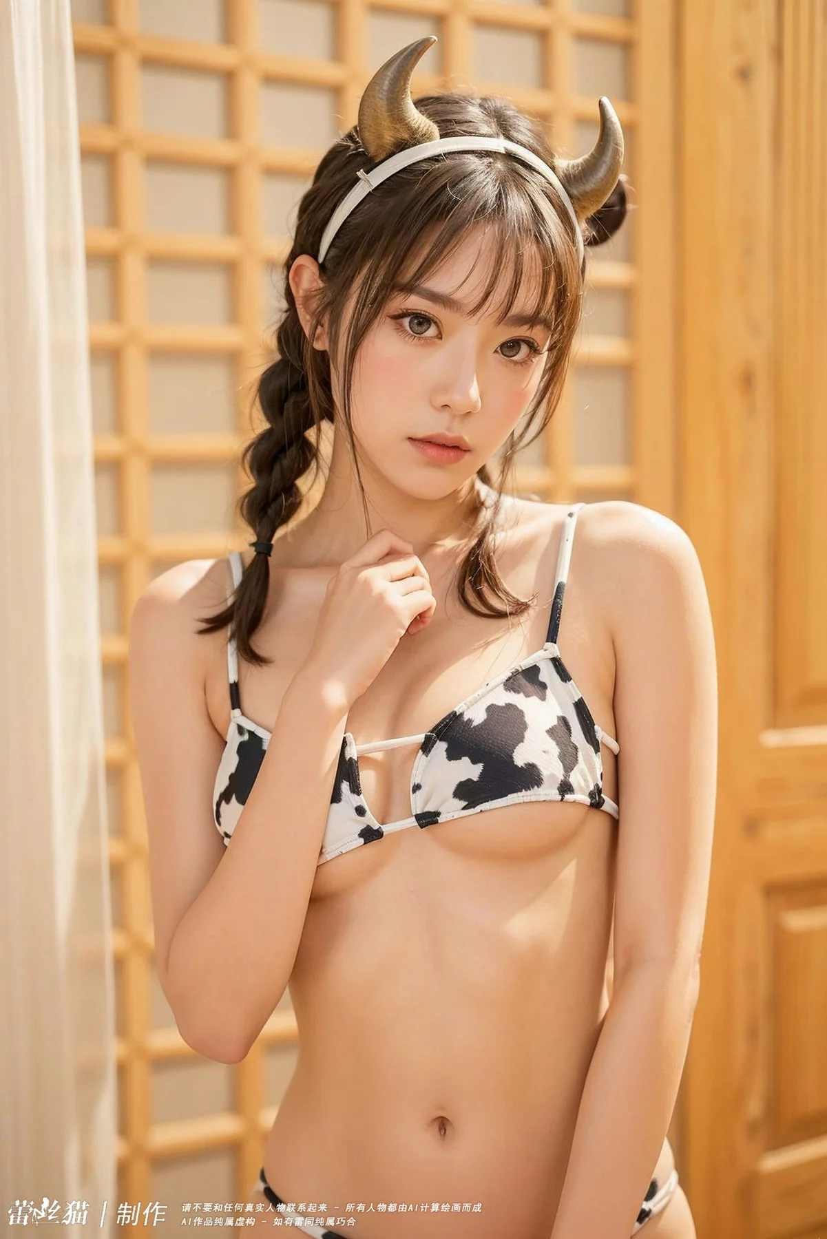 AIG  No.035 俏皮奶牛比基尼麻花妹子 - 49