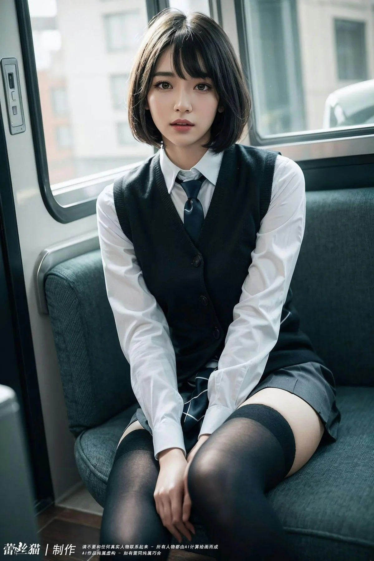 AIG  No.036 电车短发美女写真 - 47