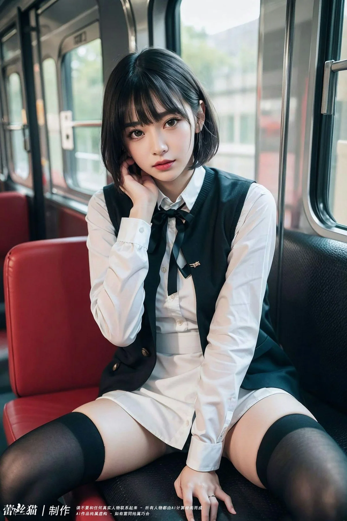 AIG  No.036 电车短发美女写真 - 53