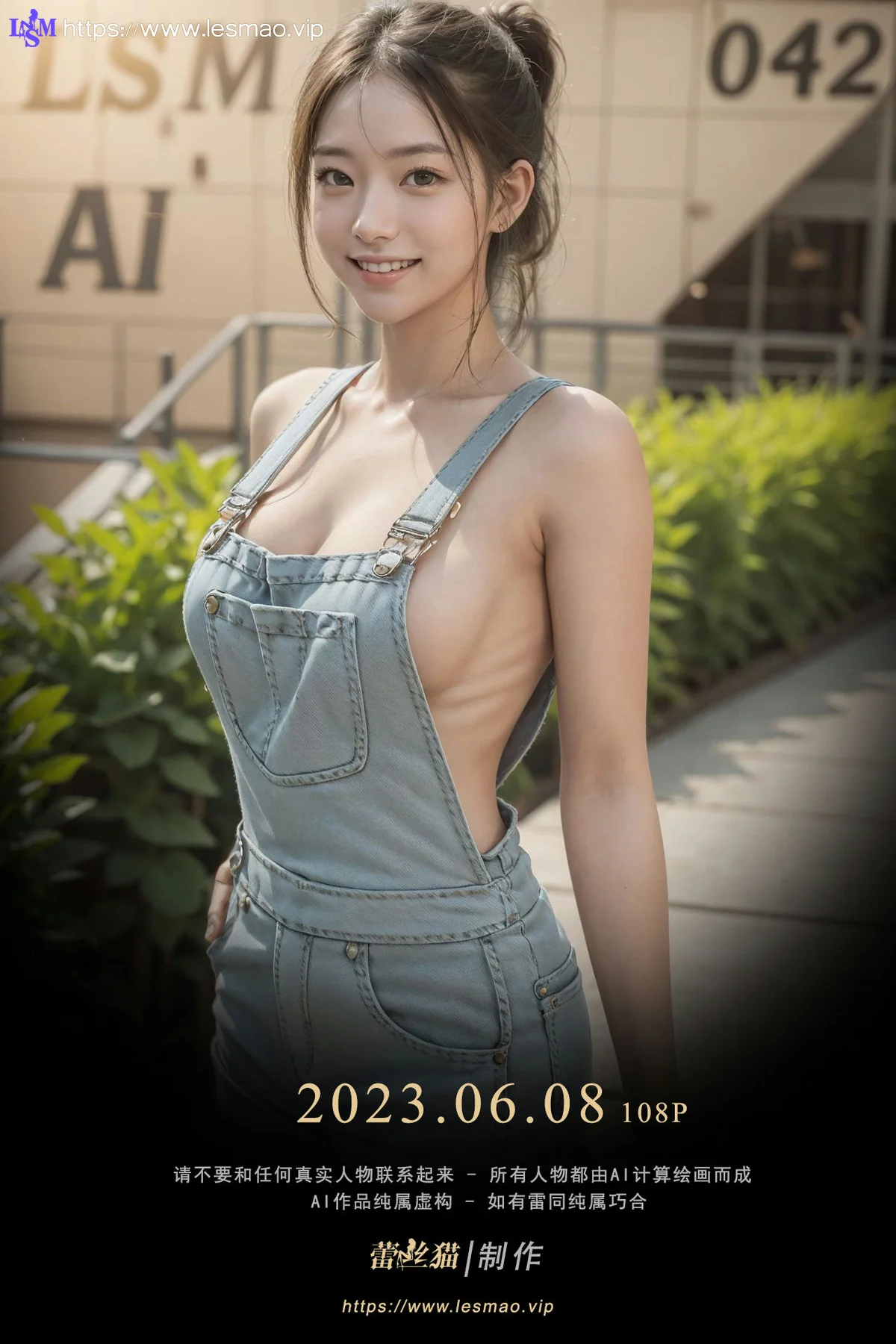 AIG  No.042 牛仔连体巨乳美女 - 1