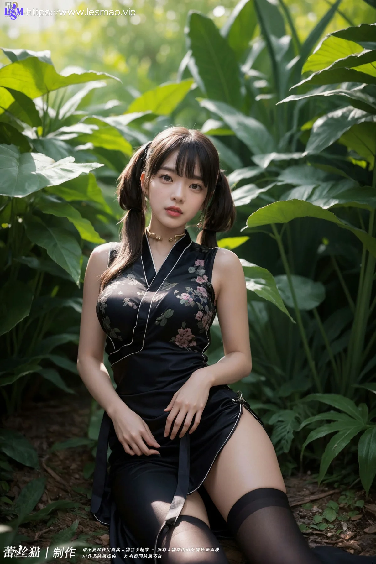 AIG  No.058 双马尾黑旗袍写真 - 8