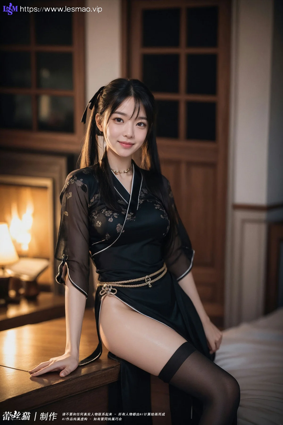 AIG  No.058 双马尾黑旗袍写真 - 17