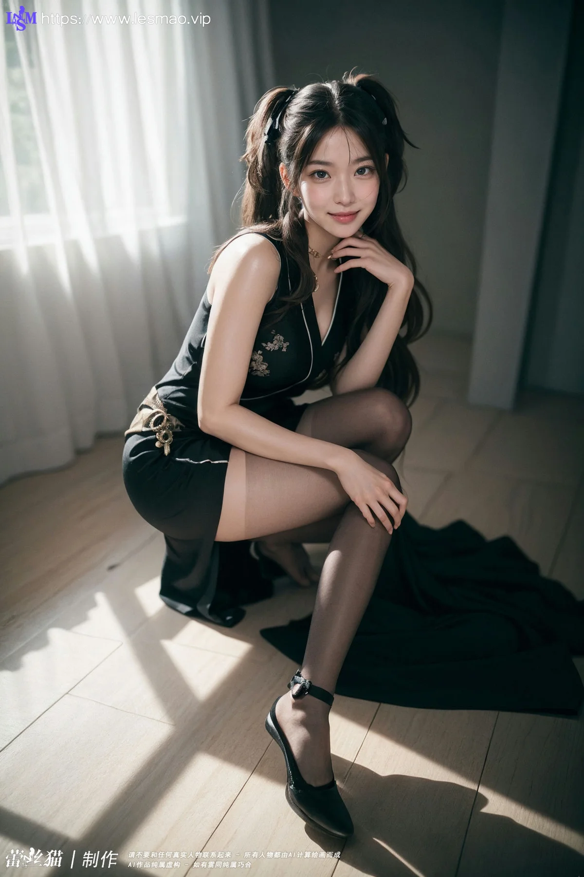 AIG  No.058 双马尾黑旗袍写真 - 22
