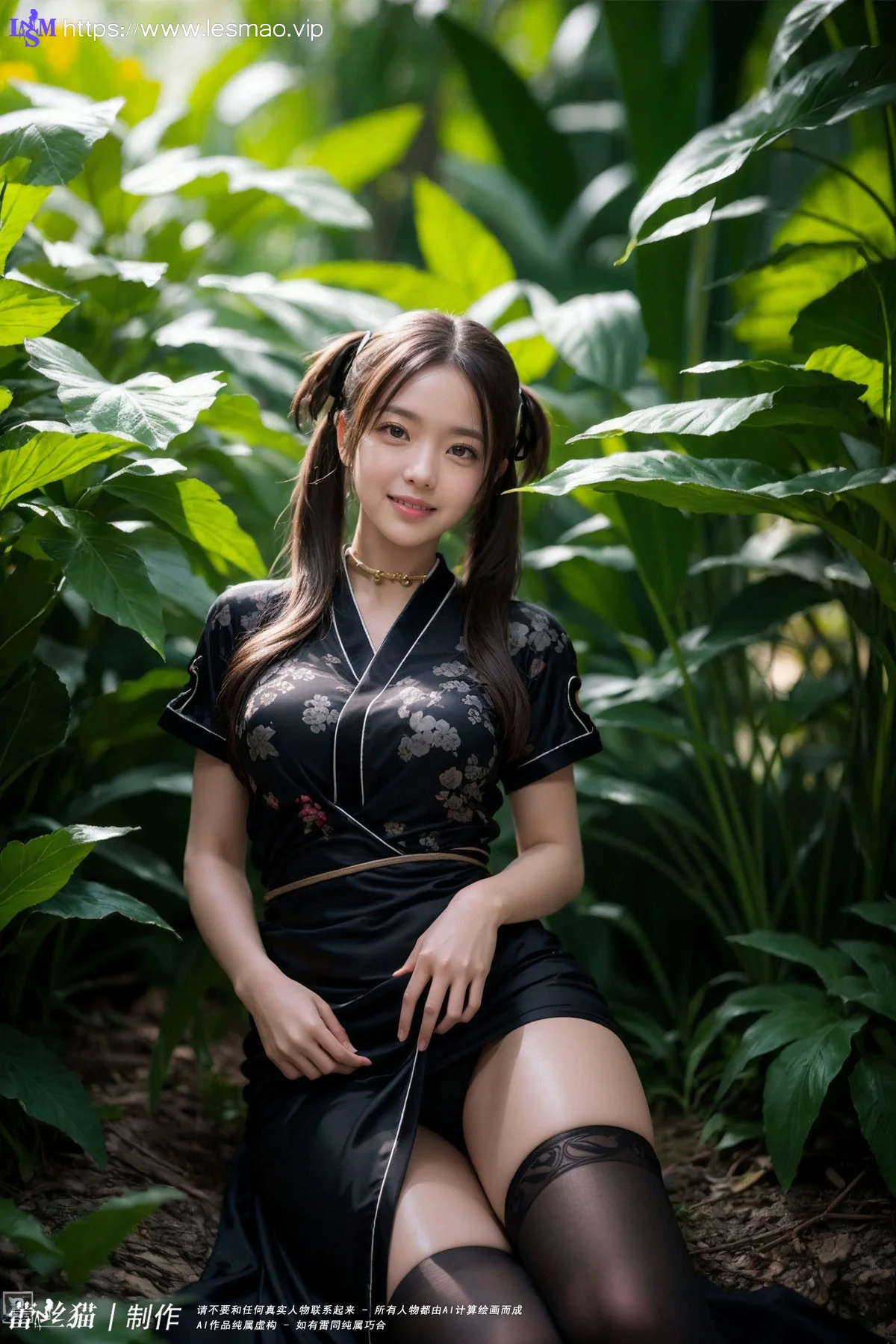 AIG  No.058 双马尾黑旗袍写真 - 23