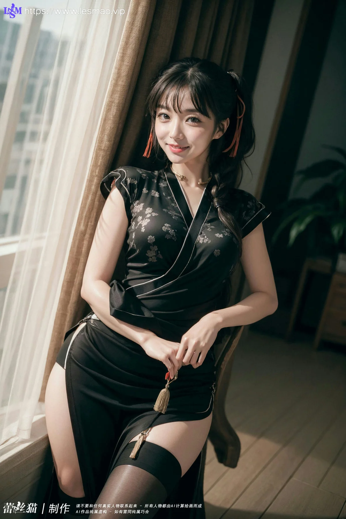 AIG  No.058 双马尾黑旗袍写真 - 24