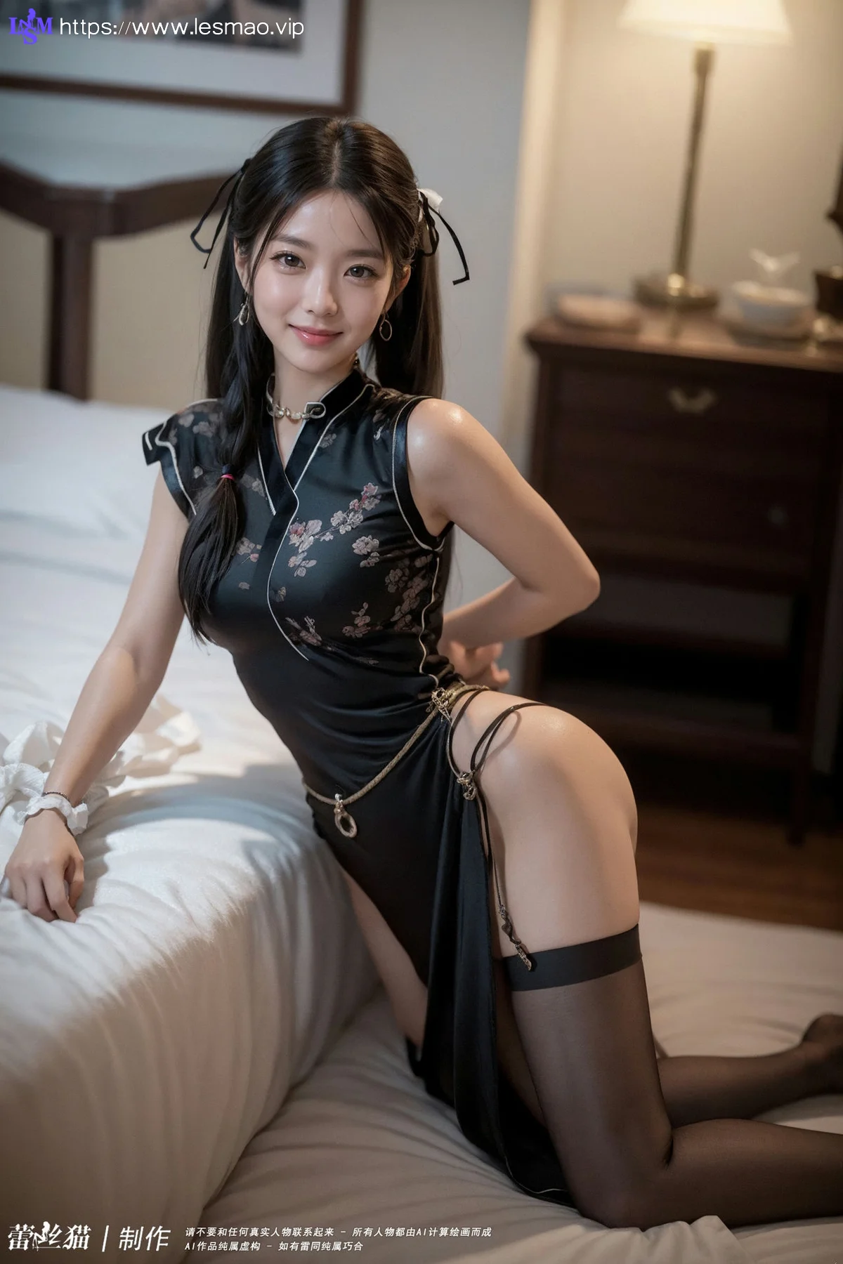 AIG  No.058 双马尾黑旗袍写真 - 42