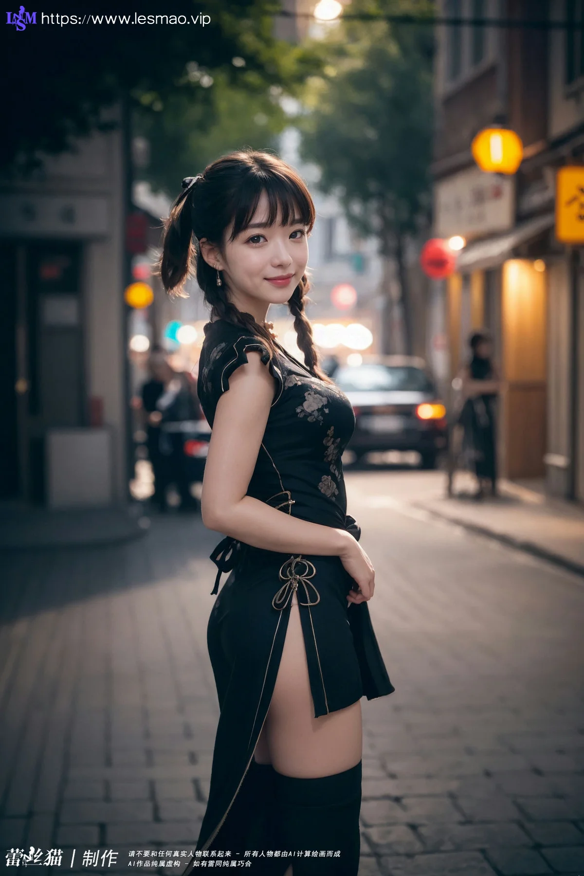 AIG  No.058 双马尾黑旗袍写真 - 77
