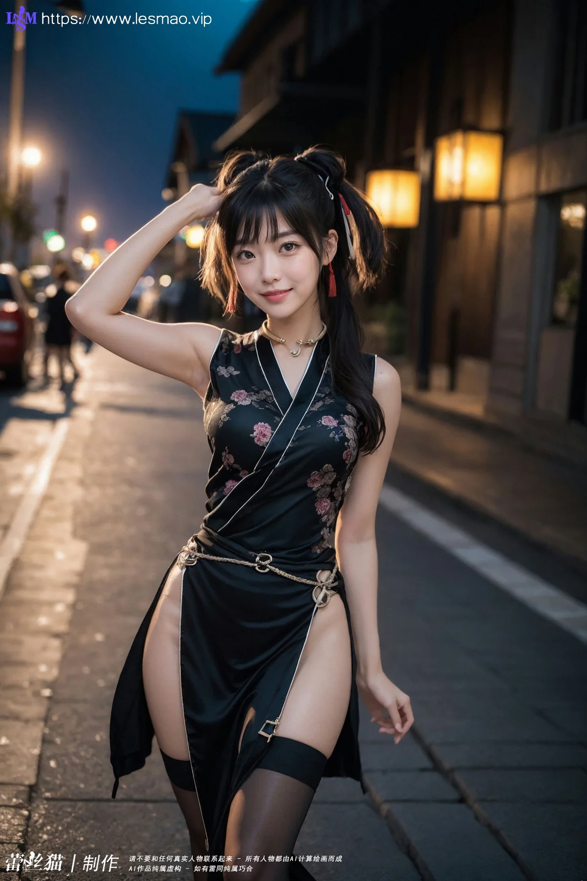 AIG  No.058 双马尾黑旗袍写真 - 78