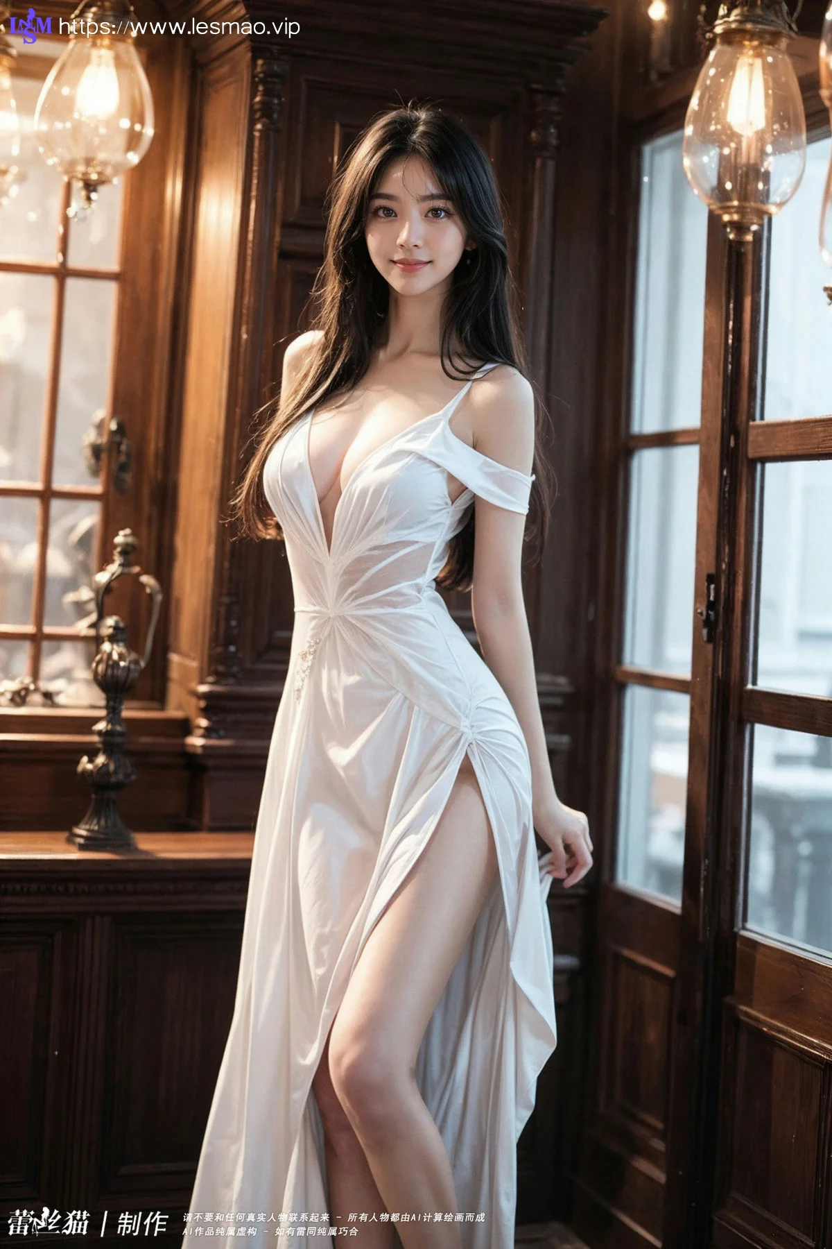 AIG  No.083 嫩白美女白色内衣 - 83