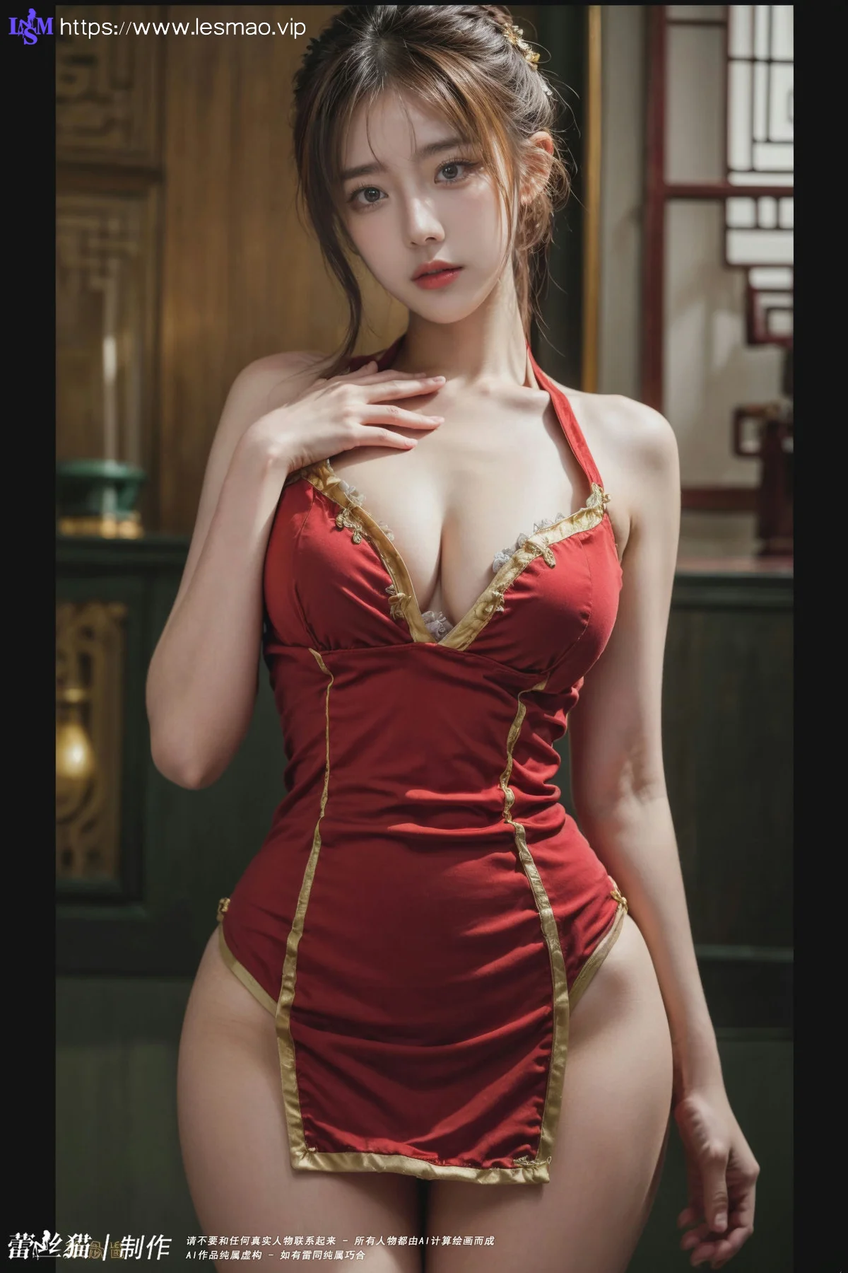 AIG  No.099 红色紧身裙酥胸美乳 - 27