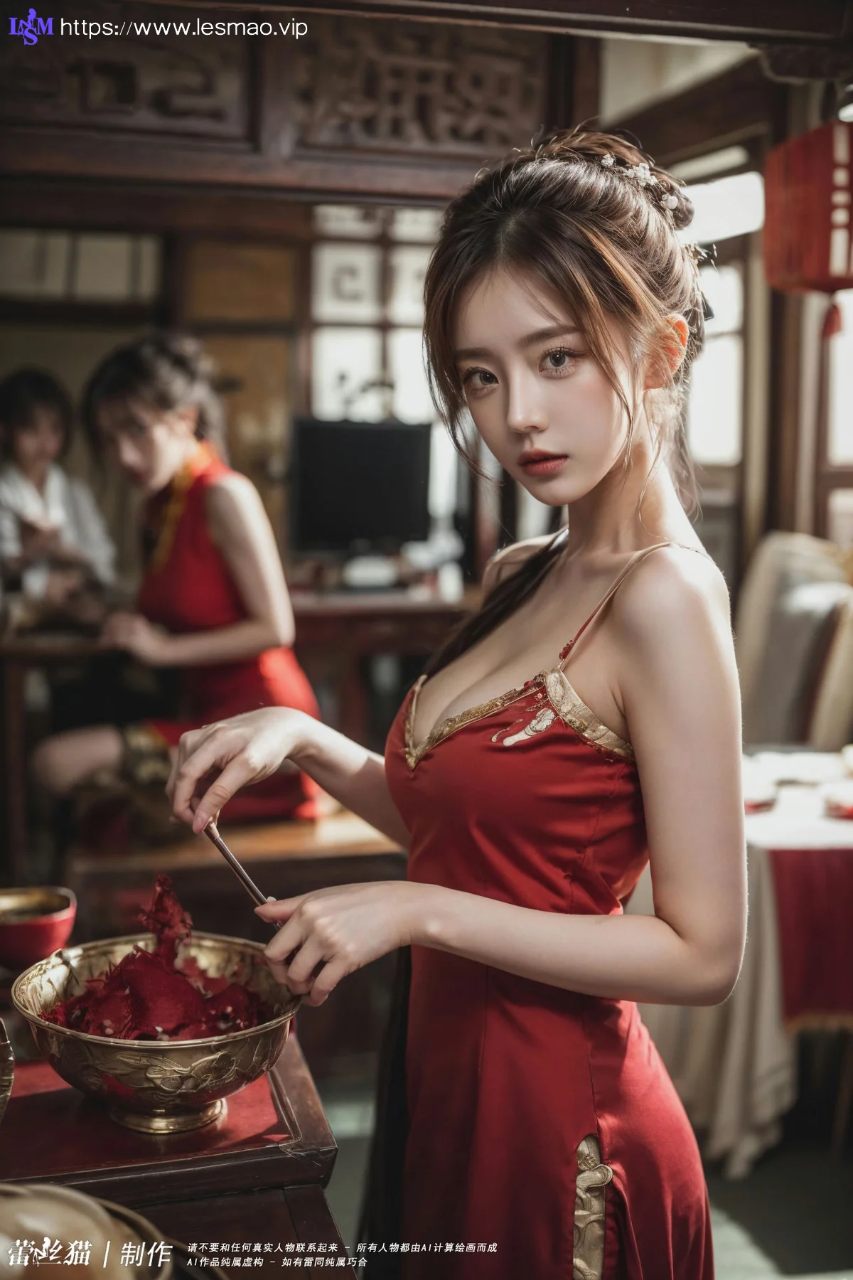 AIG  No.099 红色紧身裙酥胸美乳 - 76