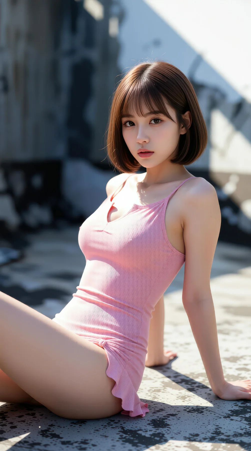 AIG  No.103 小乔不乔 短发活力少女粉嫩短裙 - 55