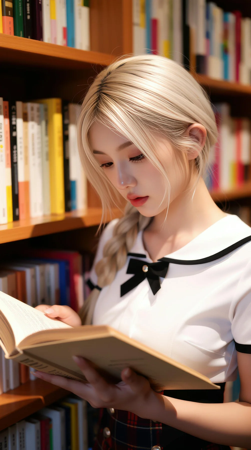AIG  No.104 熙蕾学姐ruby 超美银发短裙美女图书馆美照 - 39