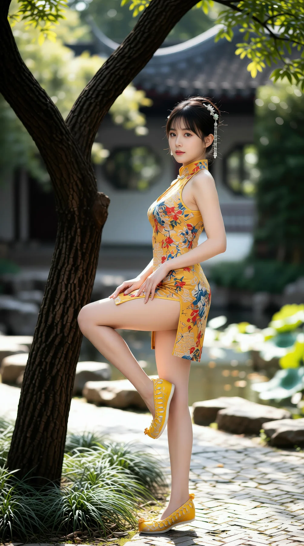 AIG  No.115 茗灵儿 旗袍制服美腿写真 - 16