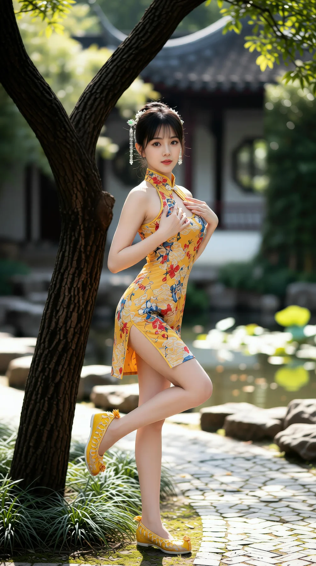 AIG  No.115 茗灵儿 旗袍制服美腿写真 - 23