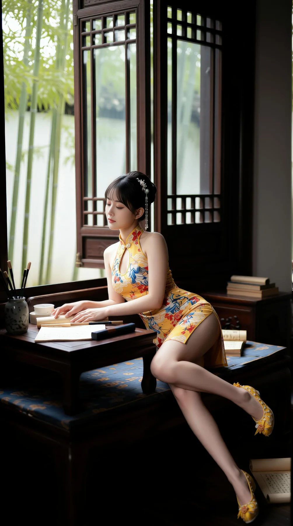 AIG  No.115 茗灵儿 旗袍制服美腿写真 - 39
