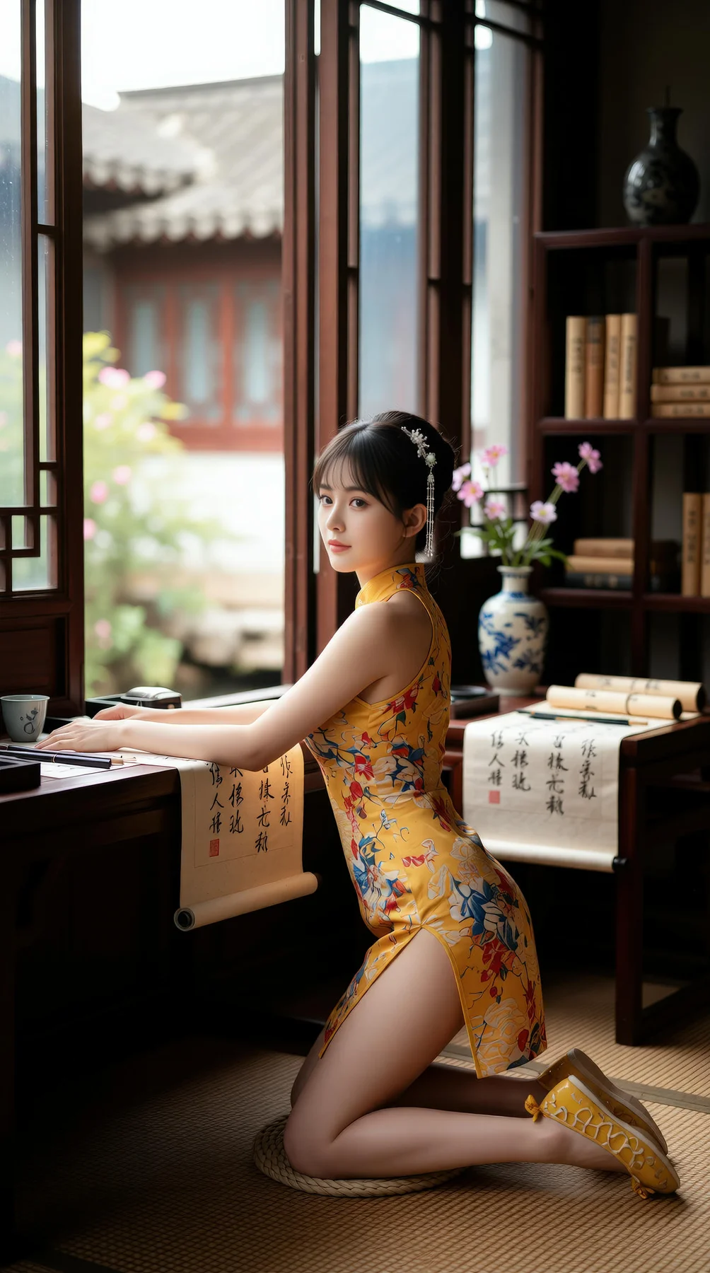 AIG  No.115 茗灵儿 旗袍制服美腿写真 - 56