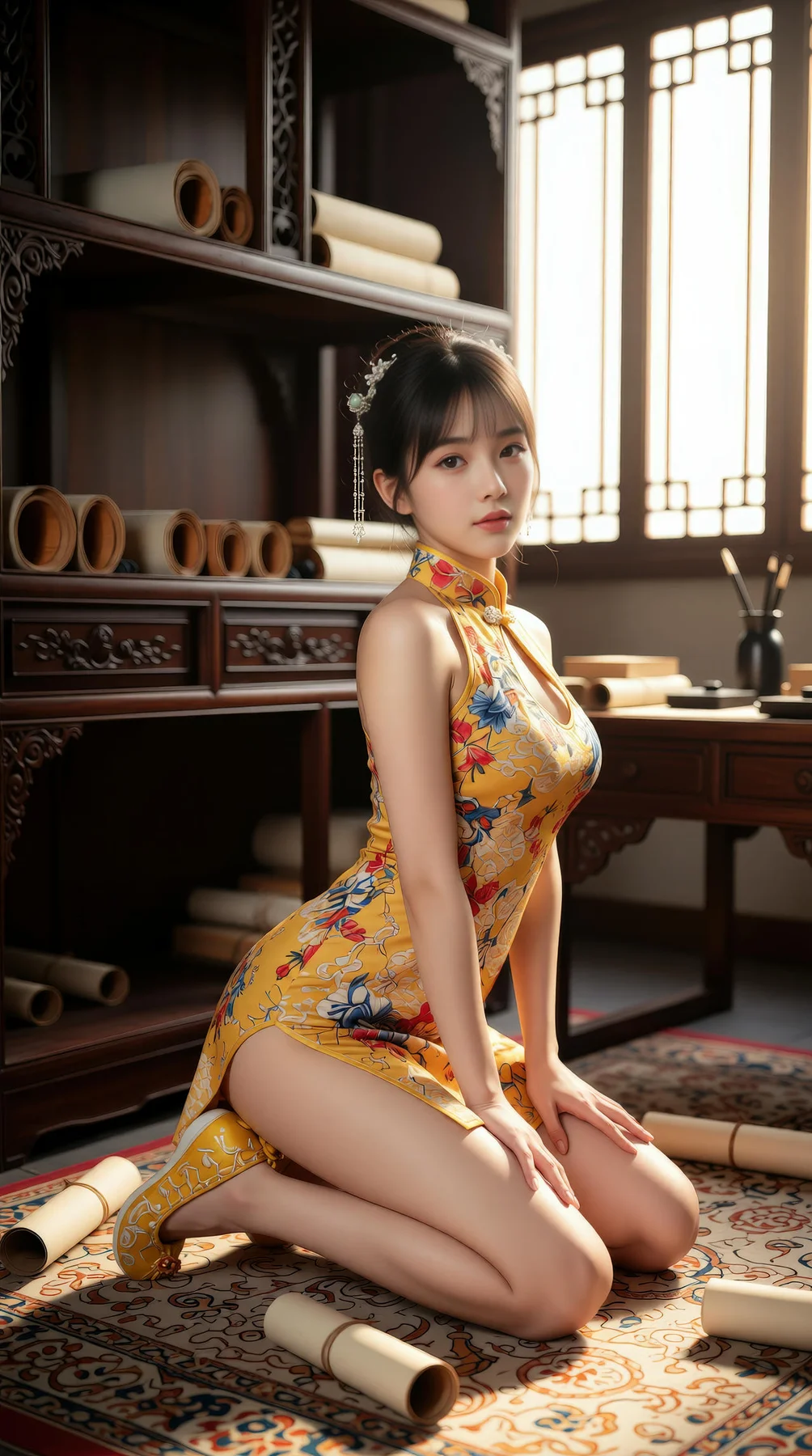 AIG  No.115 茗灵儿 旗袍制服美腿写真 - 60
