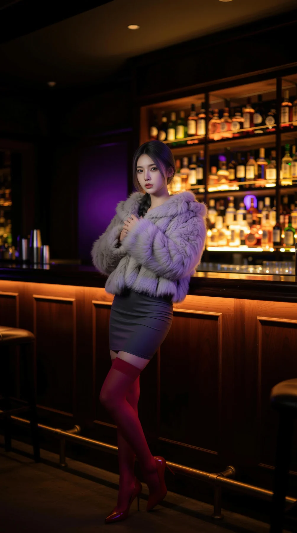 AIG  No.120 熙蕾学姐ruby酒吧黑丝长腿跑车美女 - 1