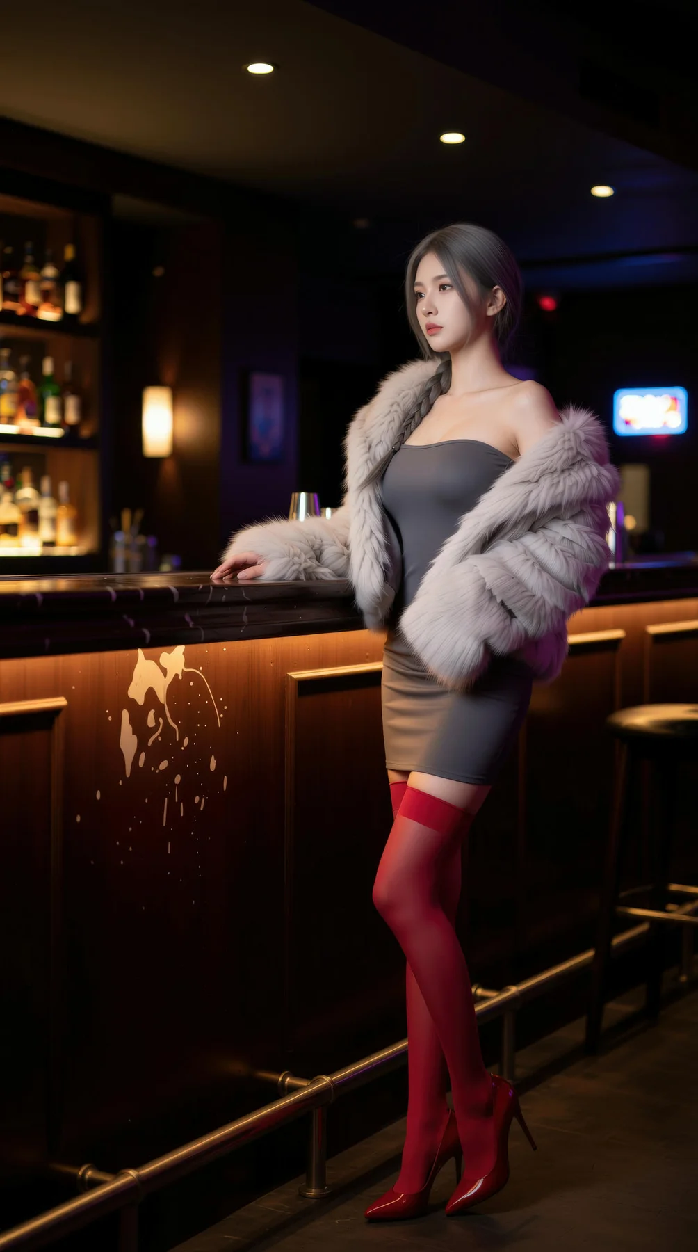 AIG  No.120 熙蕾学姐ruby酒吧黑丝长腿跑车美女 - 4