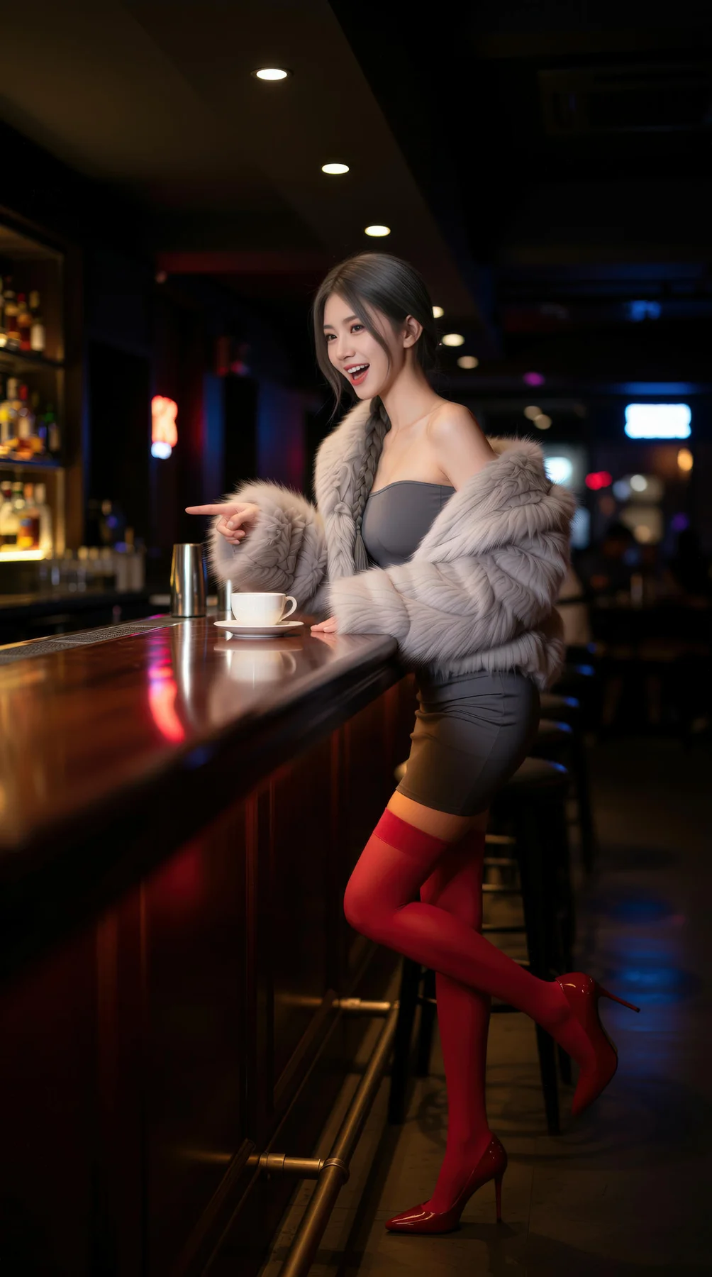 AIG  No.120 熙蕾学姐ruby酒吧黑丝长腿跑车美女 - 8
