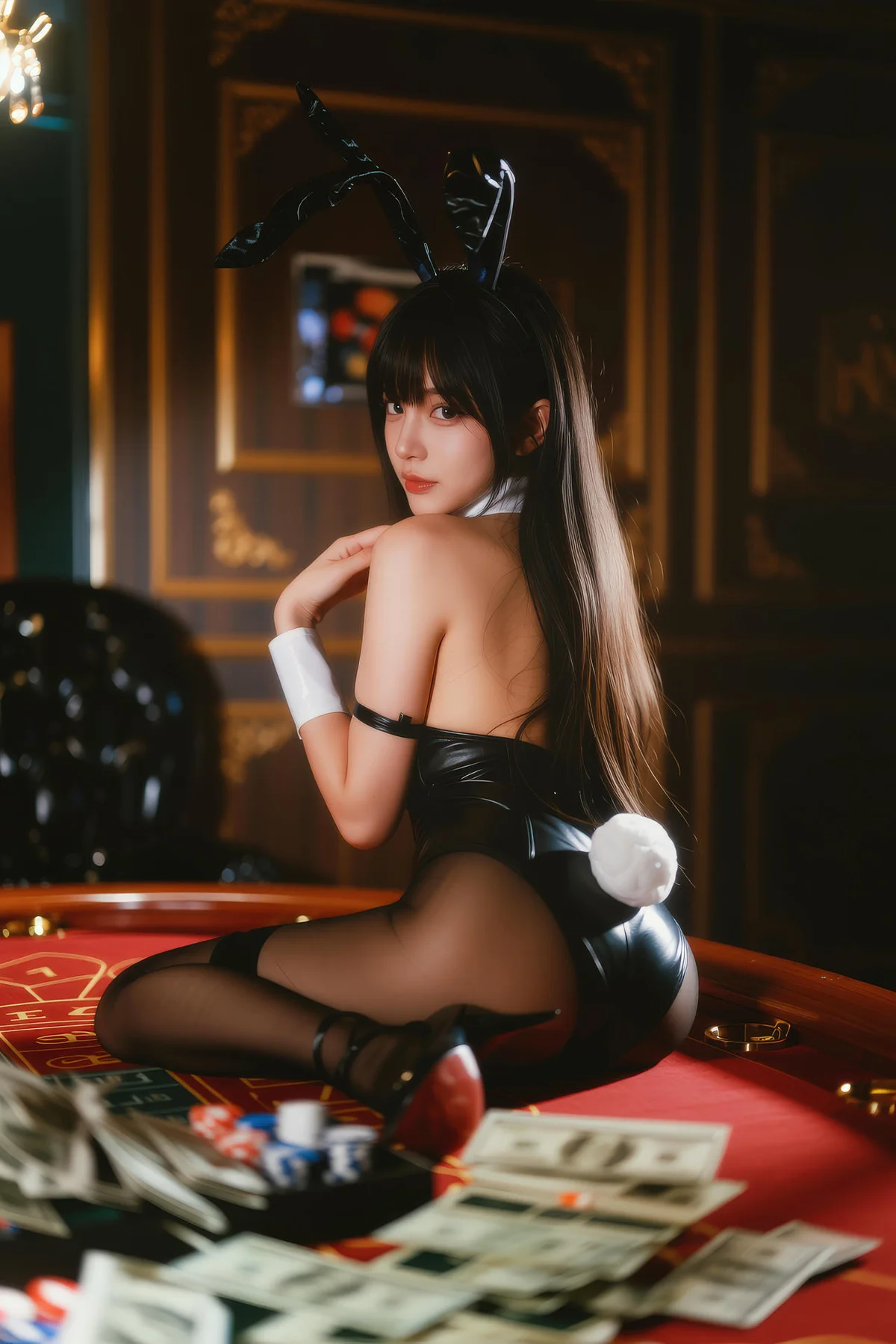 AIG  No.133 茗梓黑金赌场兔女郎 - 51