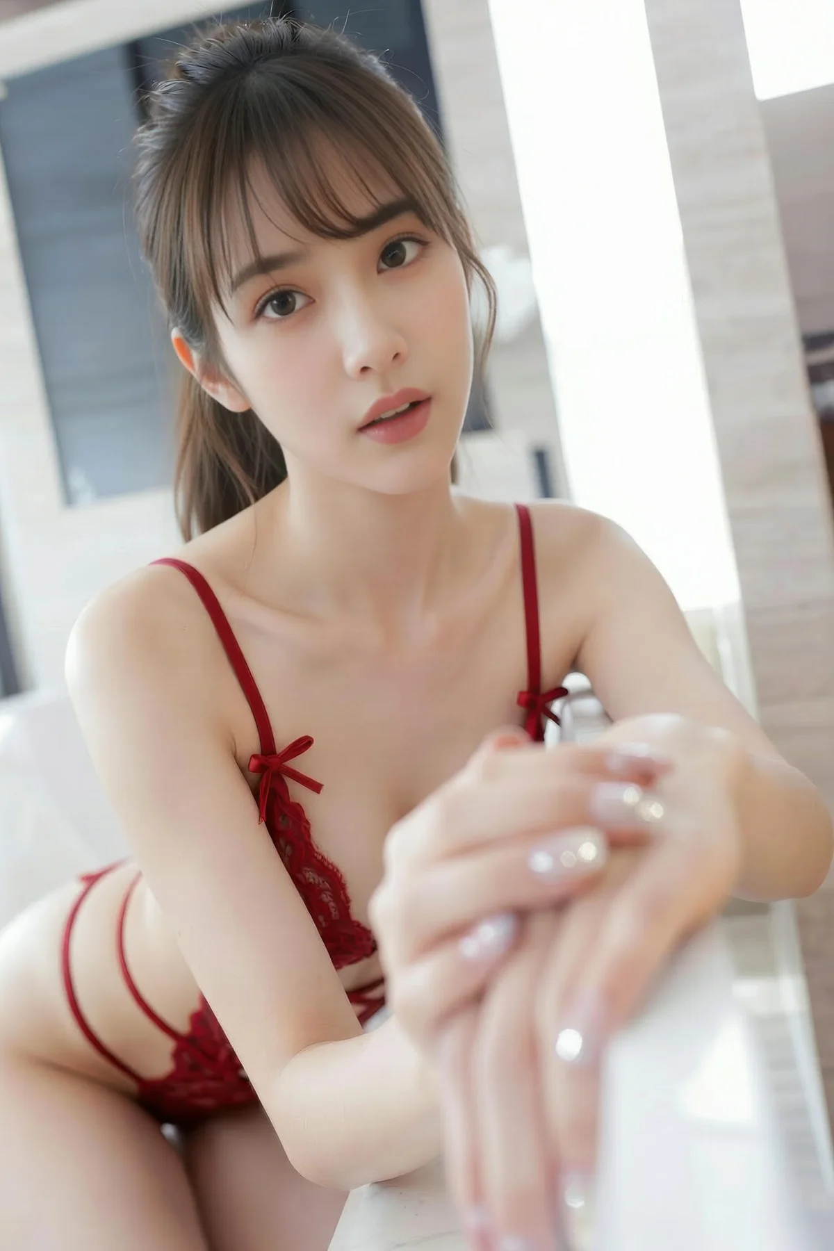 AIG  No.163 佳汐马尾红色连体衣 - 57