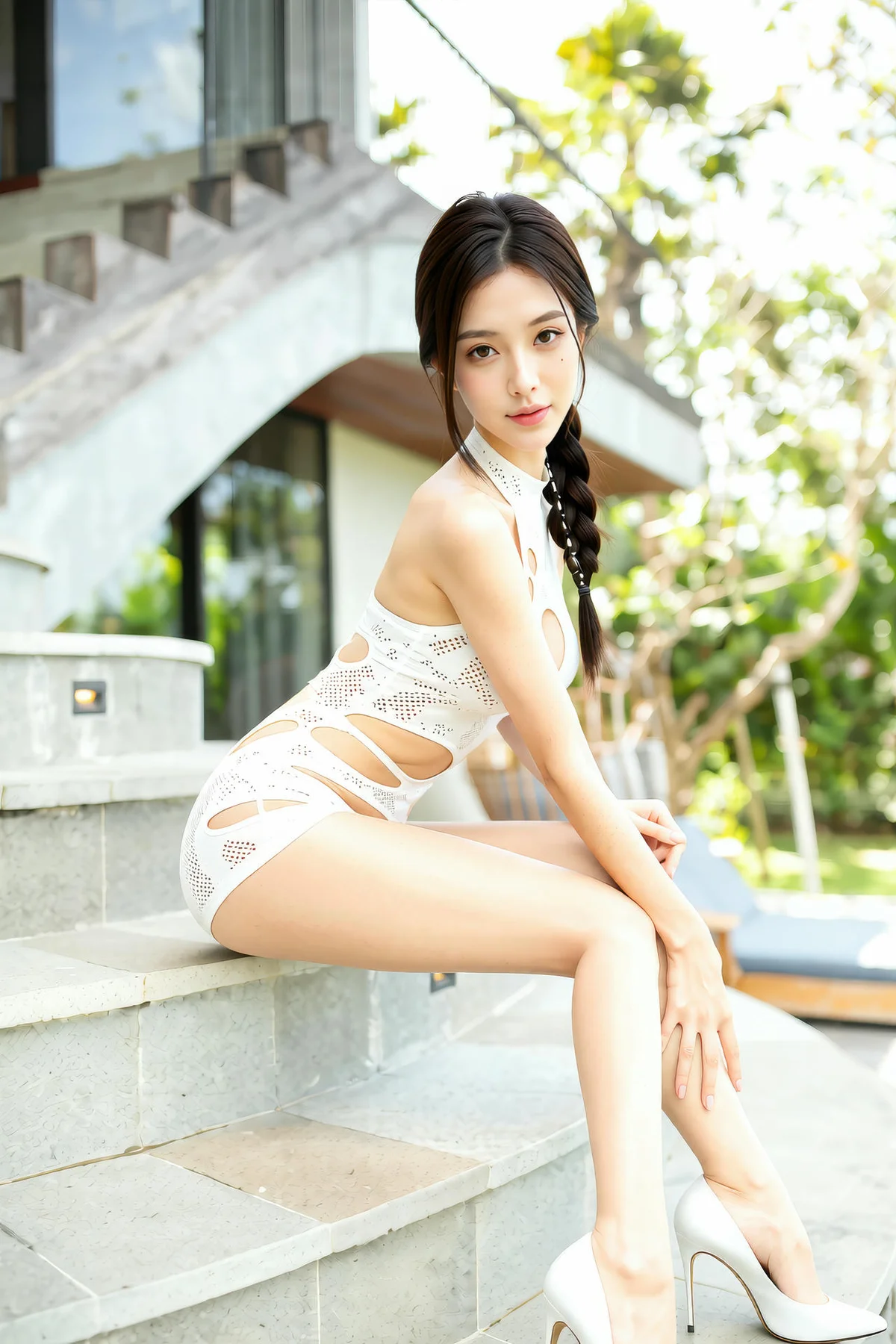 AIG  No.224 熙蕾学姐白色连体衣 - 23