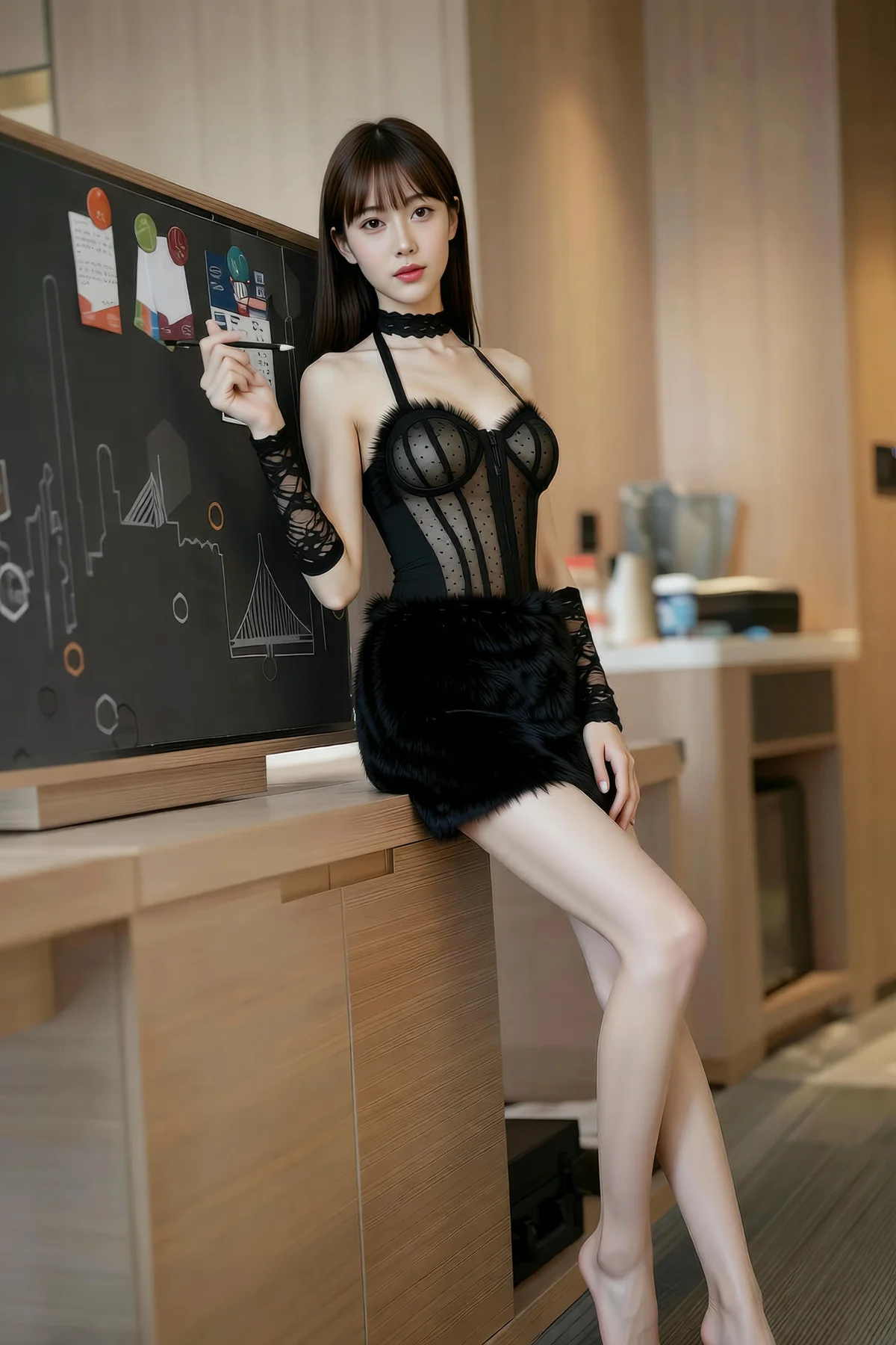 AIG  No.256 婉婉兔毛性感短裙 - 3