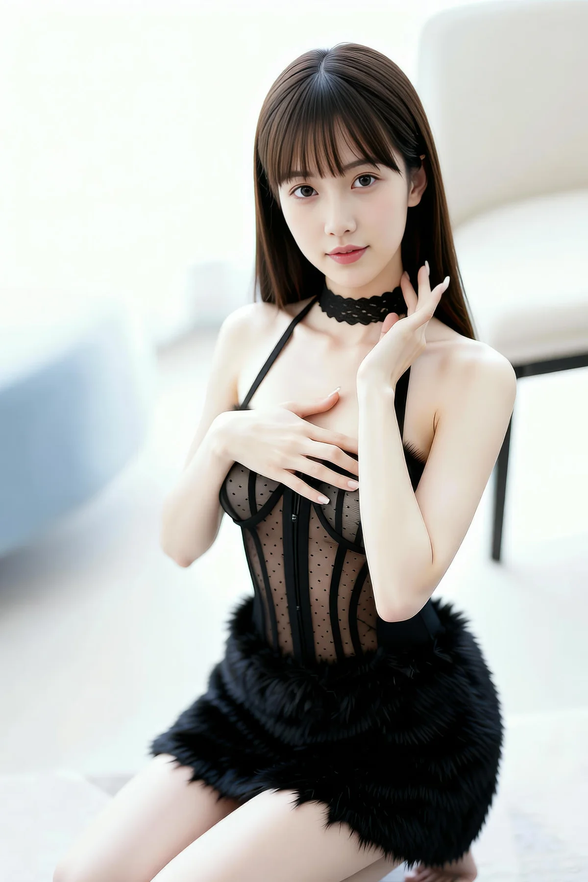 AIG  No.256 婉婉兔毛性感短裙 - 37